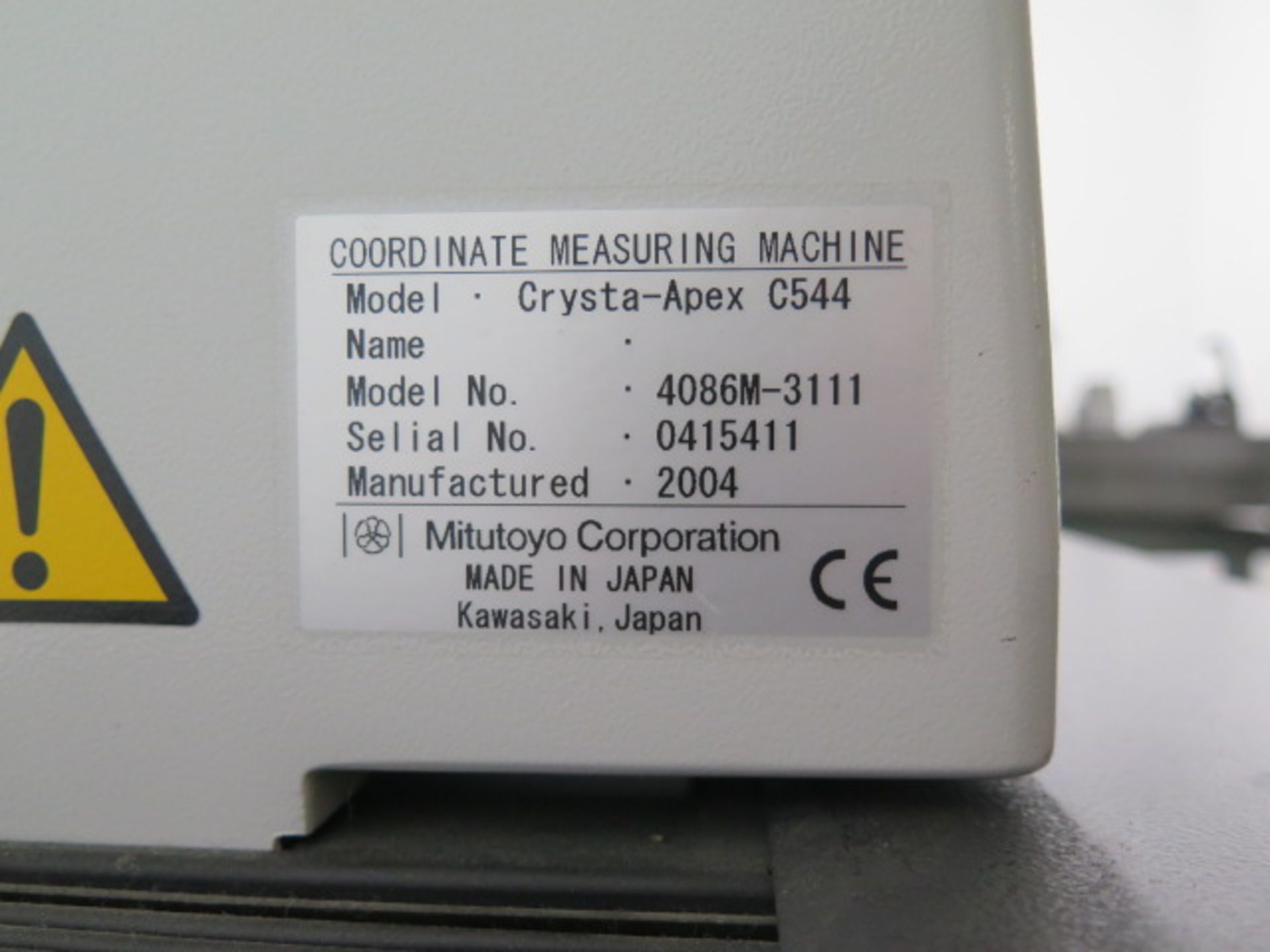 2004 Mitutoyo Crysta-Apex C544 mdl. 4086M-3111 CMM s/n 0415411 w/Renishaw PH10T (Needs Repair) - Image 13 of 13