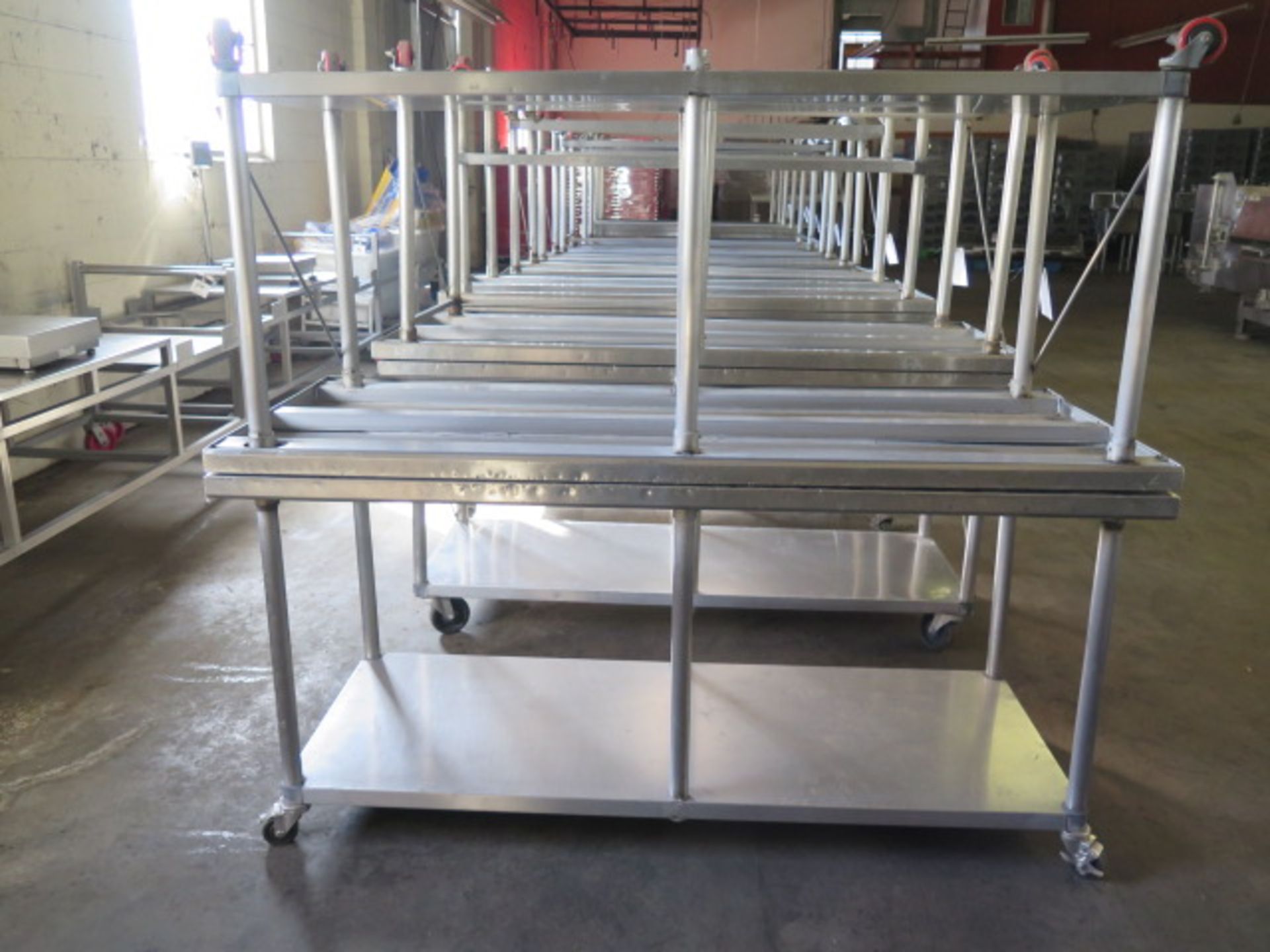 30” x 72” Rolling Stainless Steel Tables (2)