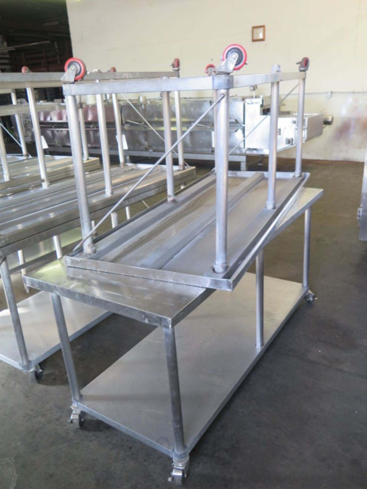 30” x 72” Rolling Stainless Steel Tables (2) - Image 2 of 3