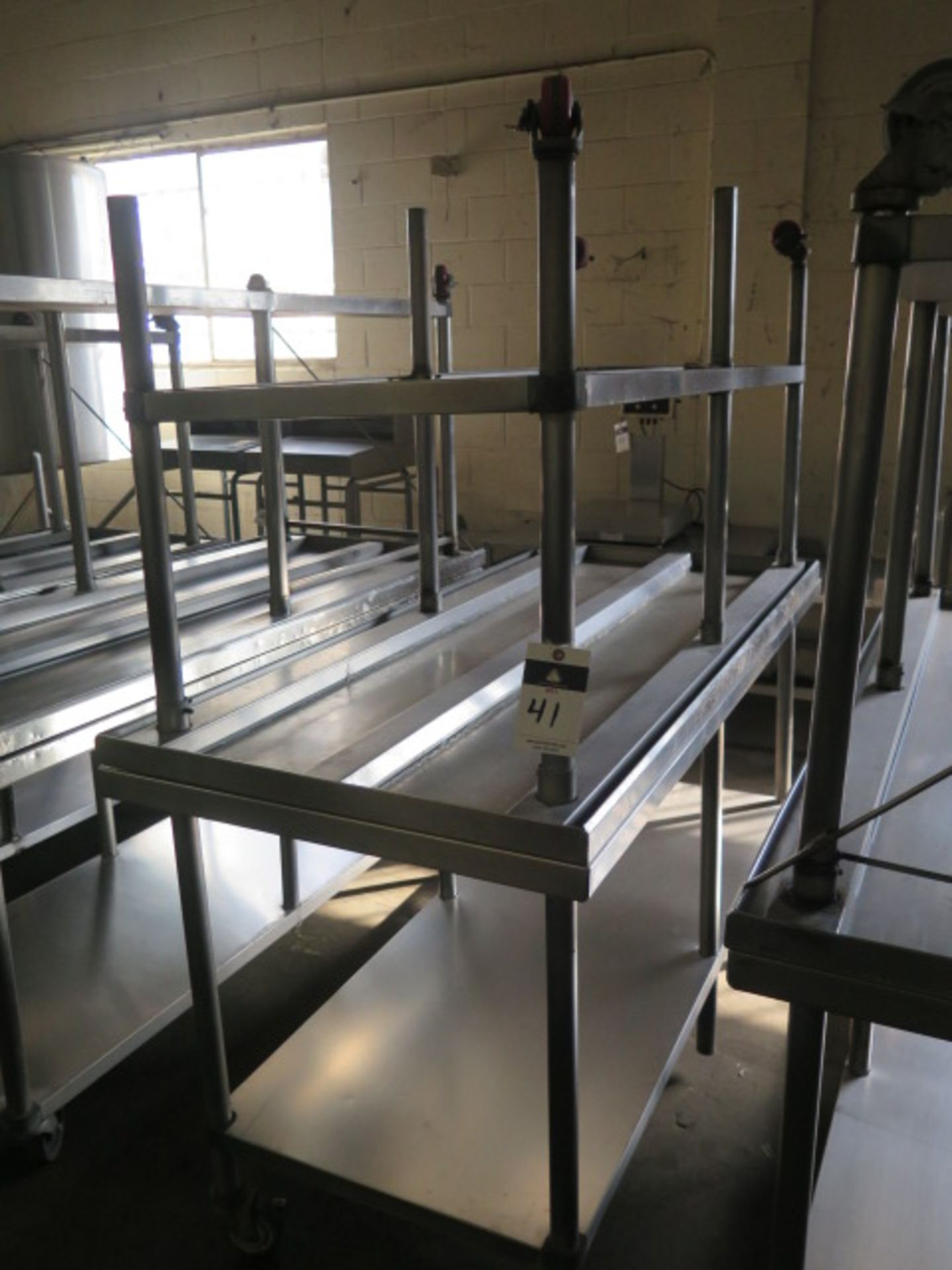 30” x 72” Rolling Stainless Steel Tables (2)