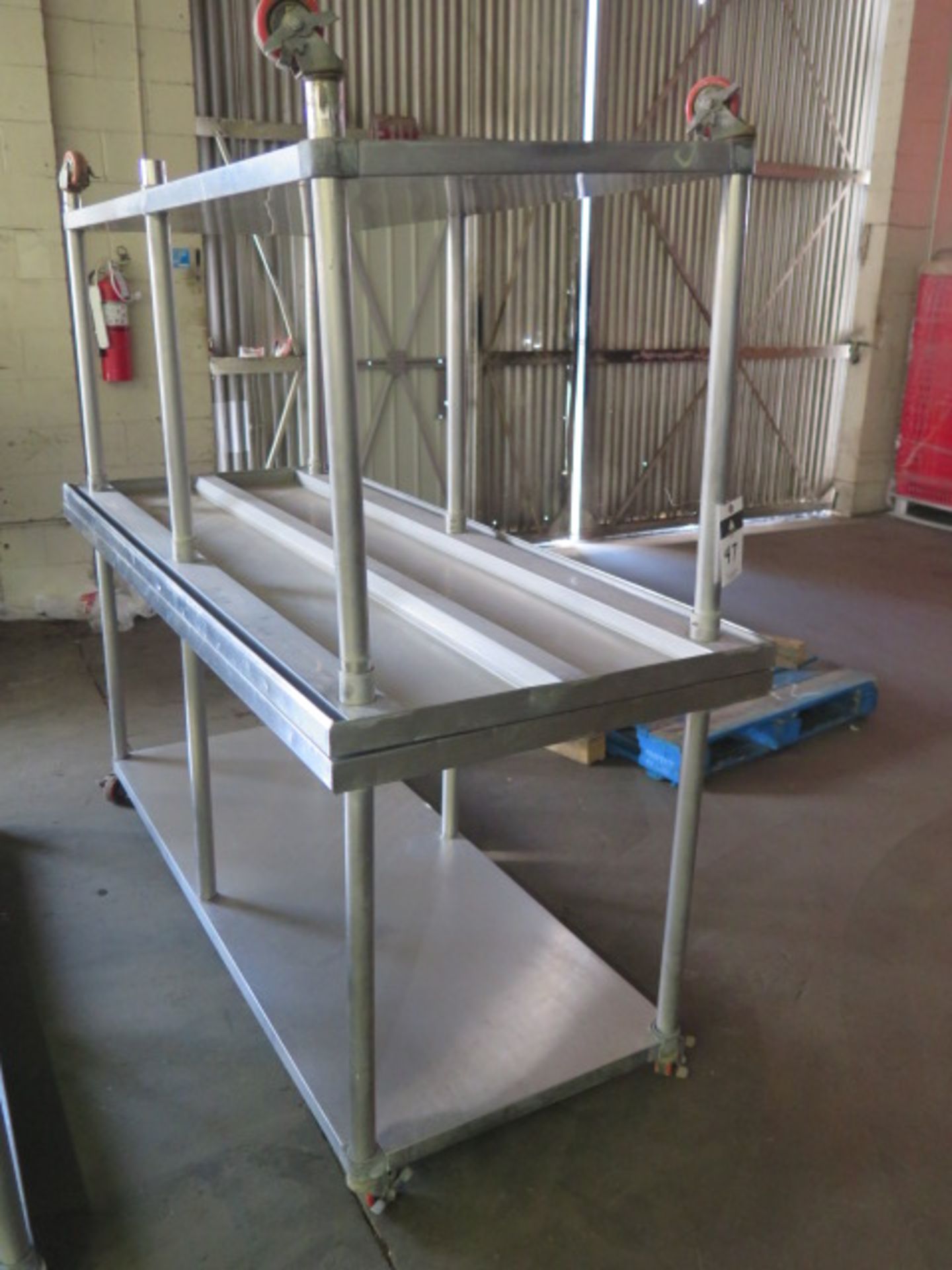 30” x 72” Rolling Stainless Steel Tables (2)