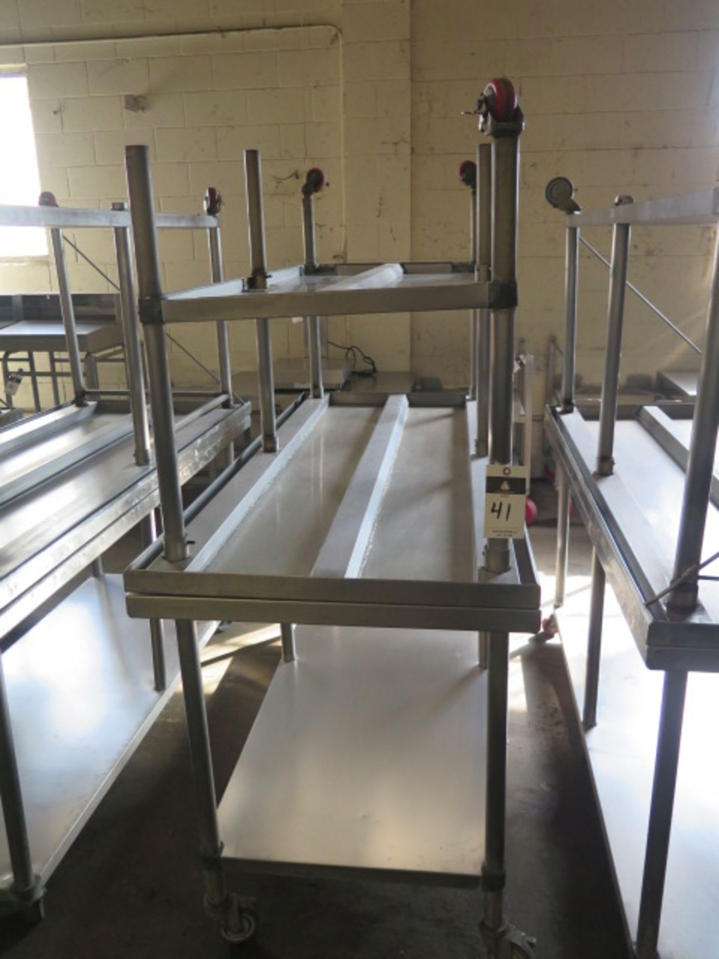 30” x 72” Rolling Stainless Steel Tables (2) - Image 2 of 3