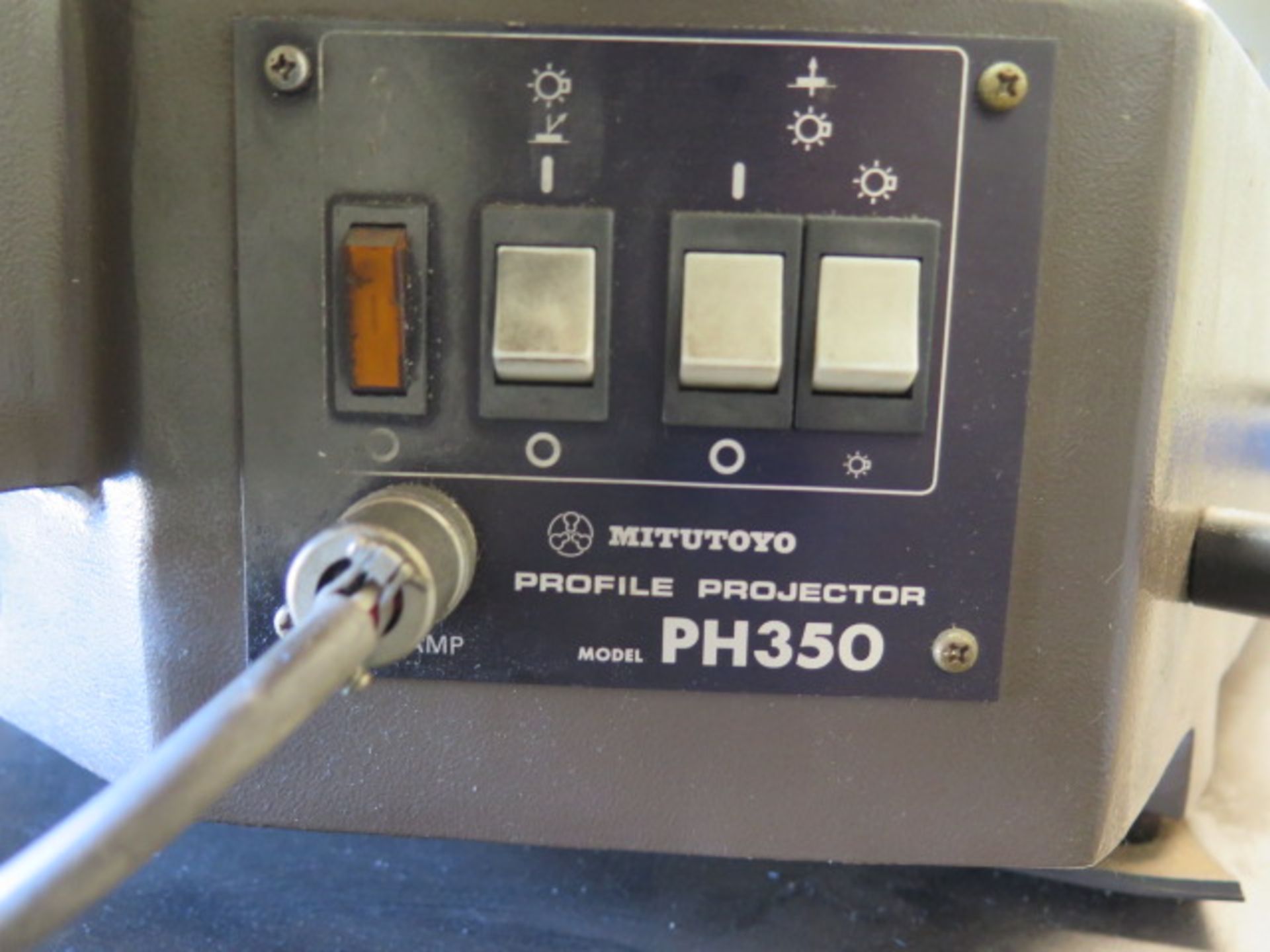 Mitutoyo PH350 13" Optical Comparator s/n 60251 w/ Optoeye M1 Edge Detector, Dial Indicator - Image 7 of 8
