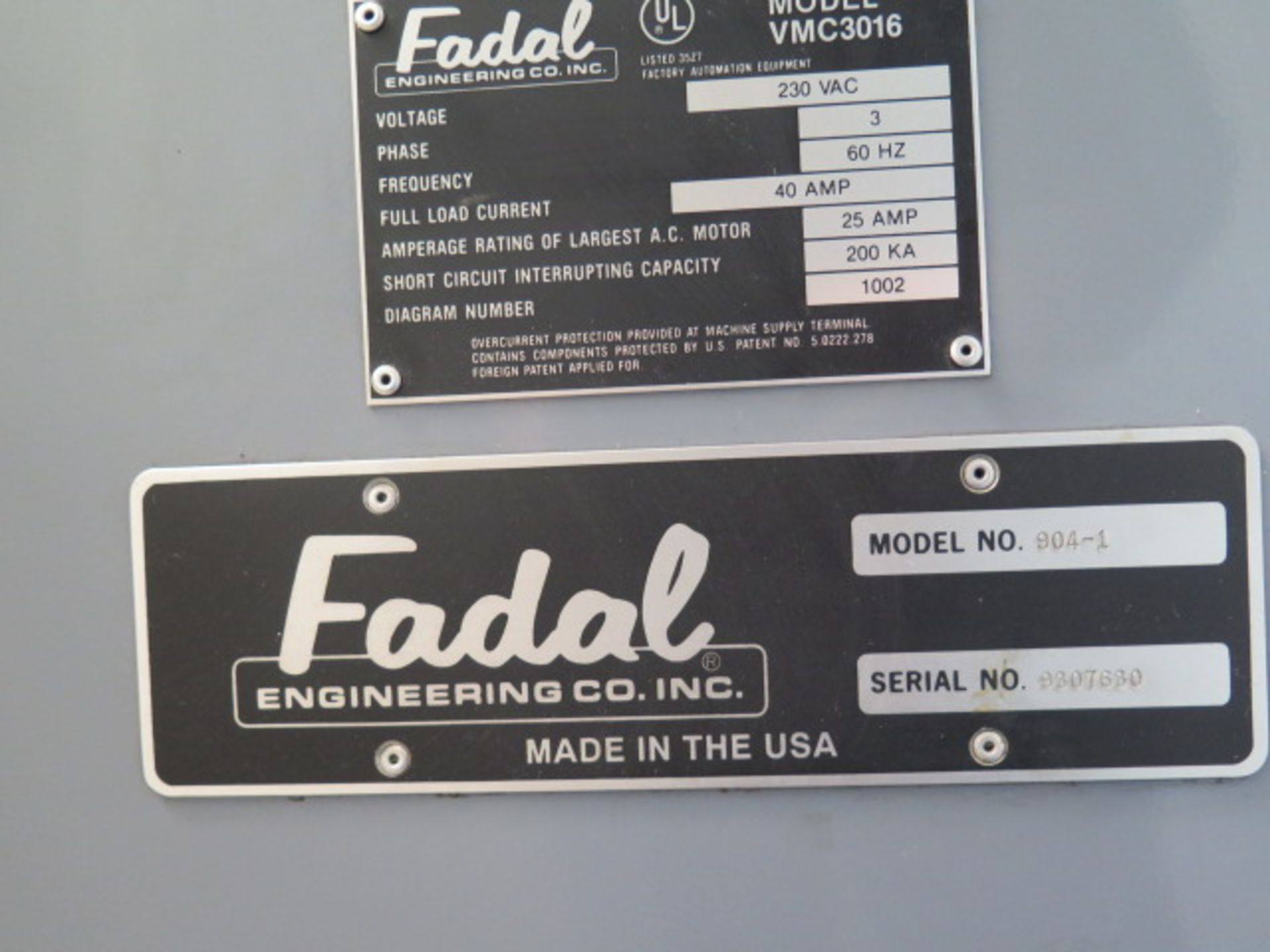 Fadal VMC3016 CNC Vertical Machining Center s/n 9307630 w/ Fadal CNC88HS Controls, 21-Station ATC, - Image 12 of 12