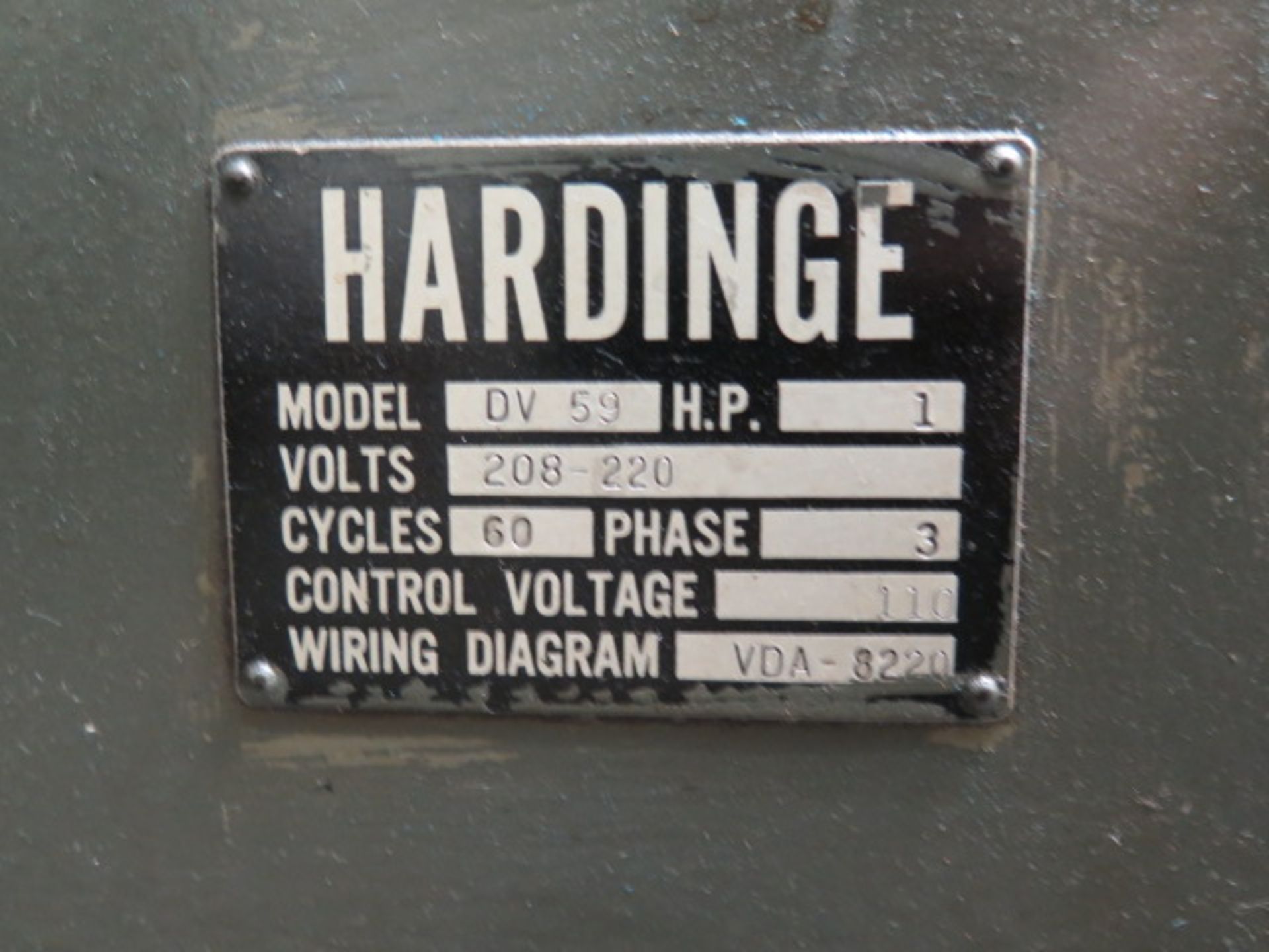 Hardinge DV-59 Narrow Bed Second OP Lathe s/n DV-59-12187 w/ 250-2600 RPM, 5C Spindle, Compound - Image 8 of 8