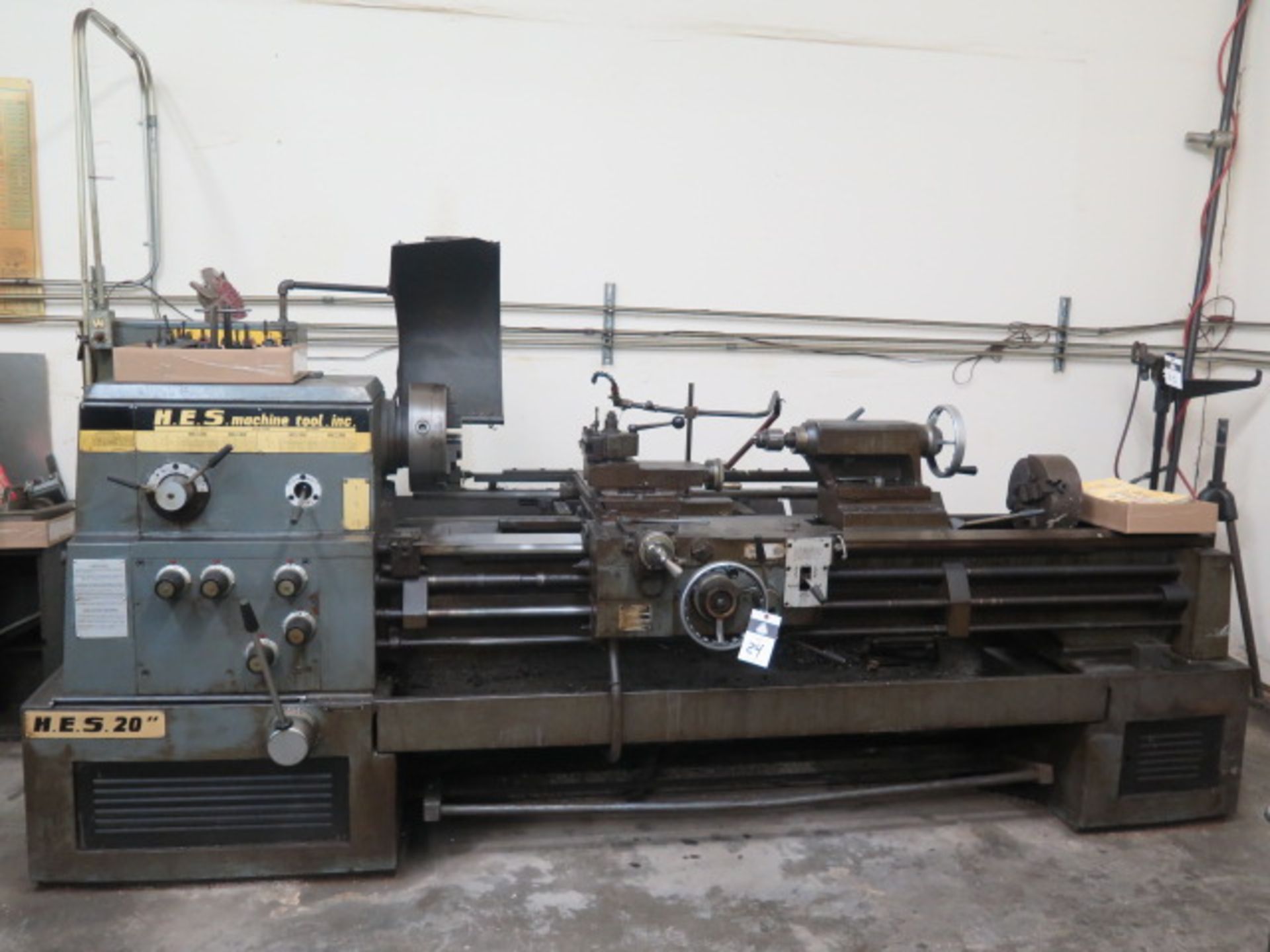 HES 20 20” x 72” Geared Head Gap Bed Lathe w/ 45-1800 RPM, Tracer Bed, Inch/mm Threading, Tailstock,