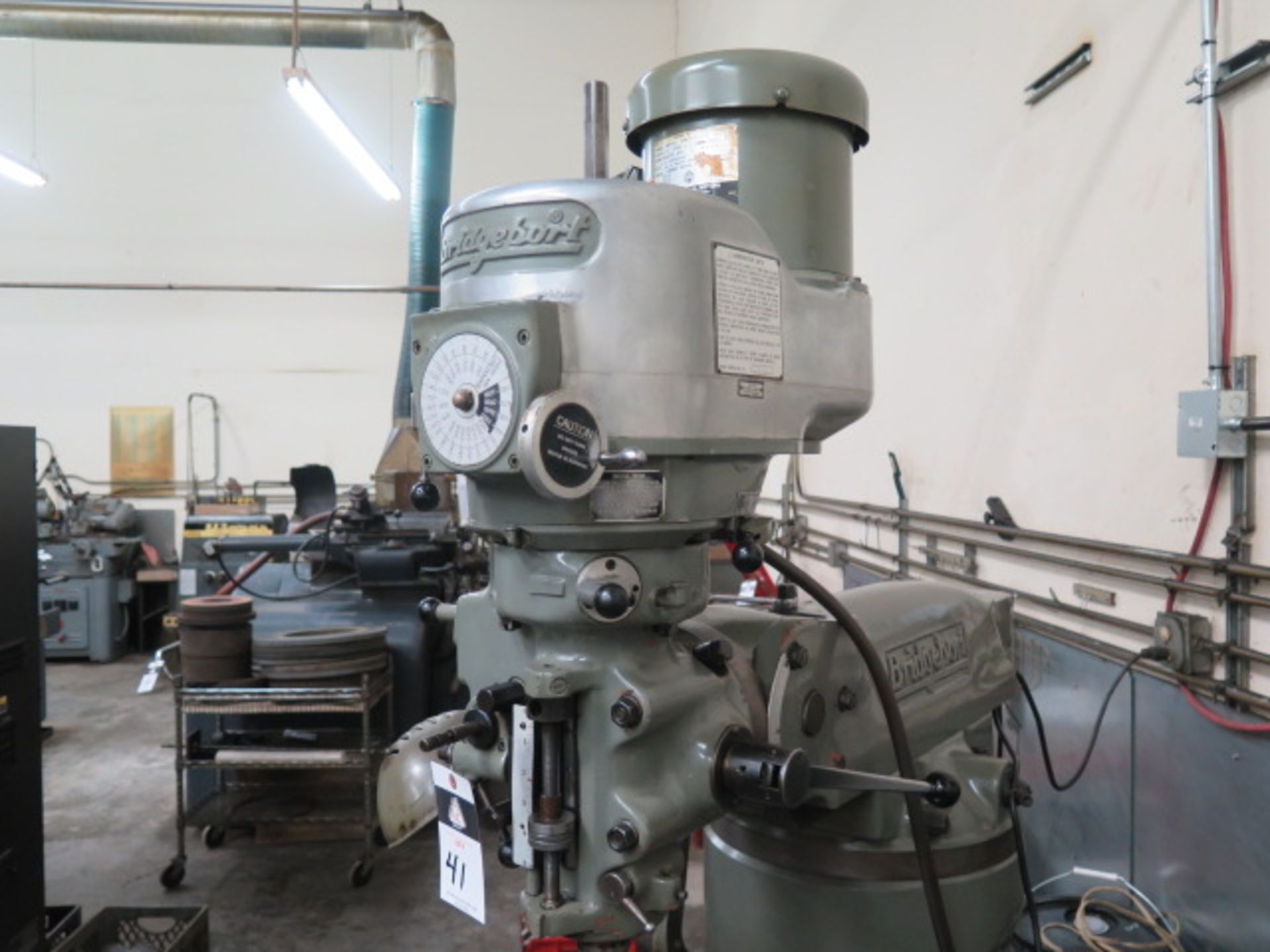 Bridgeport Vertical Mill s/n 118542 w/ 2Hp Motor, 60-4200 Dial Change RPM, Chrome Ways, Power - Image 3 of 7