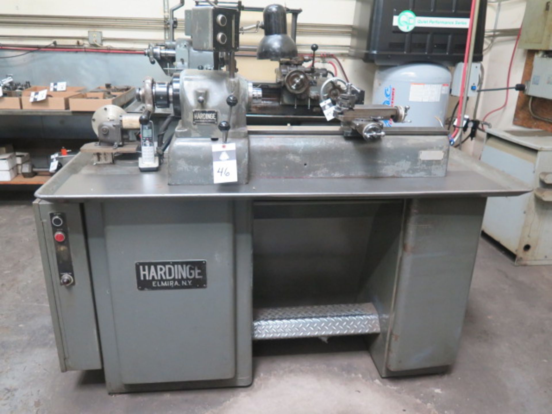 Hardinge DV-59 Narrow Bed Second OP Lathe s/n DV-59-12187 w/ 250-2600 RPM, 5C Spindle, Compound