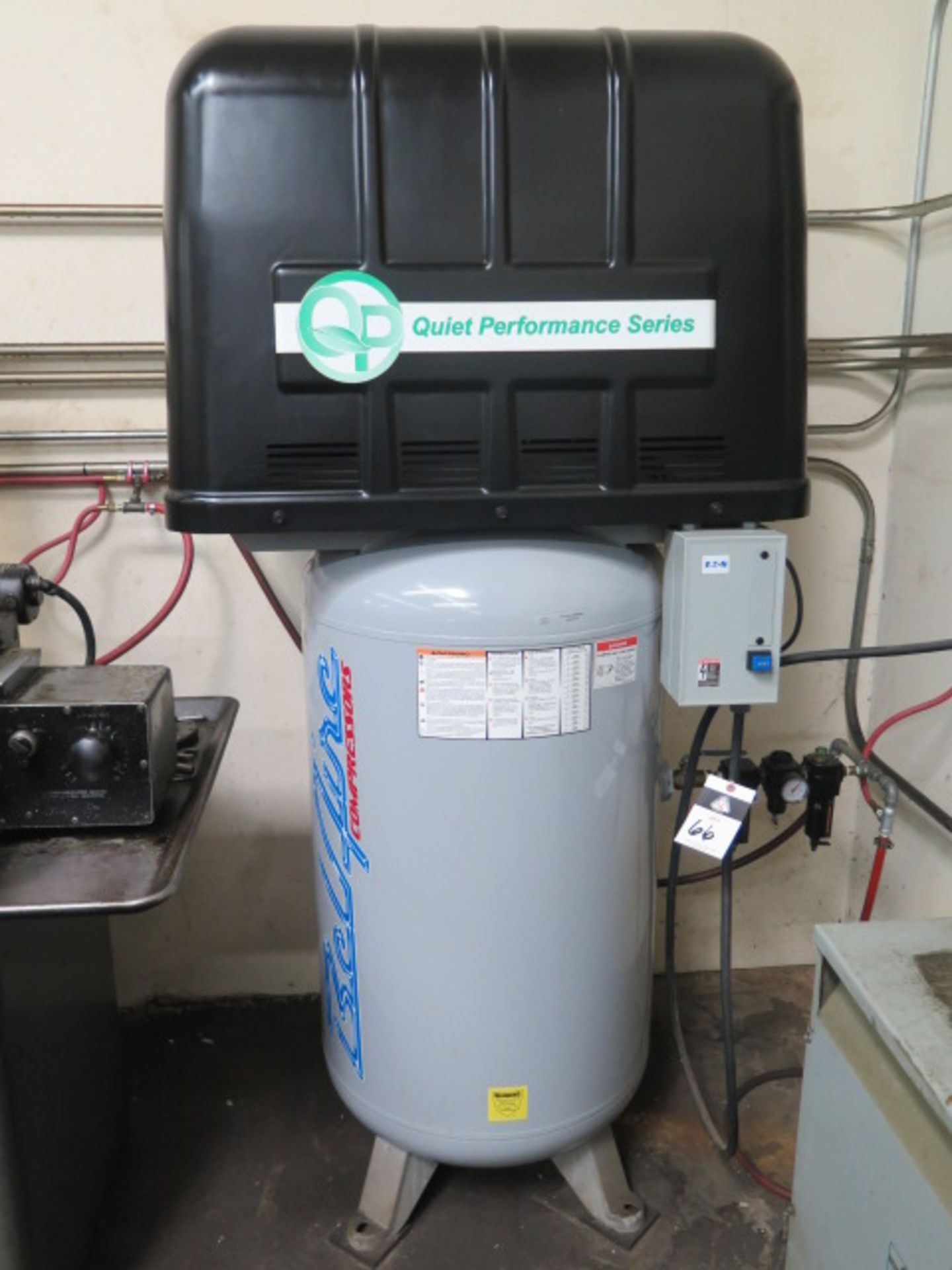 BelAire QP318VE “Quiet Performance” 5Hp Vertical Air Compressor s/n HOP347815 w/ 80 Gallon Tank