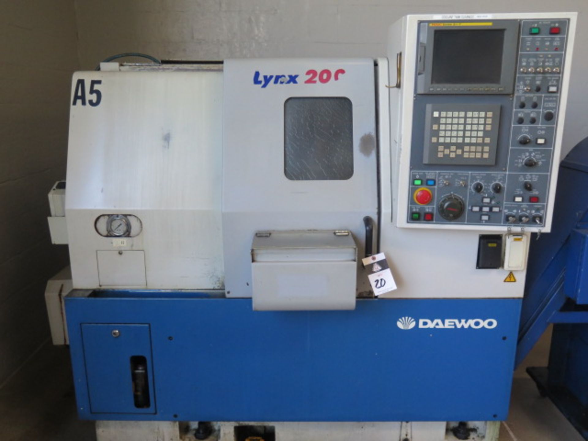 2000 Daewoo Lynx200B CNC Turning Center s/n L2001590 w/ Fanuc Series 21i-T Controls, Tool Presetter, - Image 2 of 27