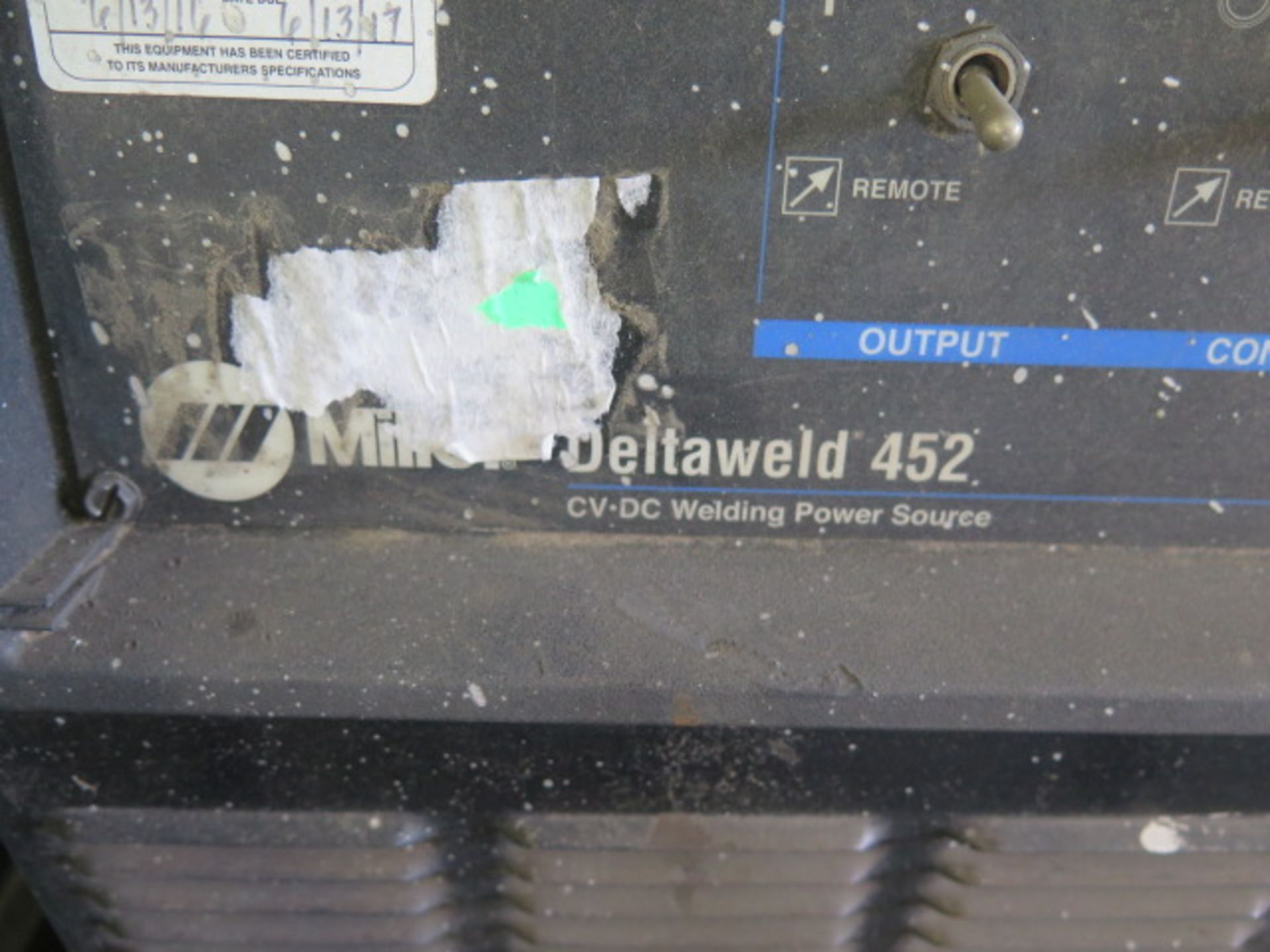 Miller Deltaweld 452 CV-DC Arc welding Power Source s/n LJ130314C w/ Miller 70-Series Wire Feeder - Image 4 of 8