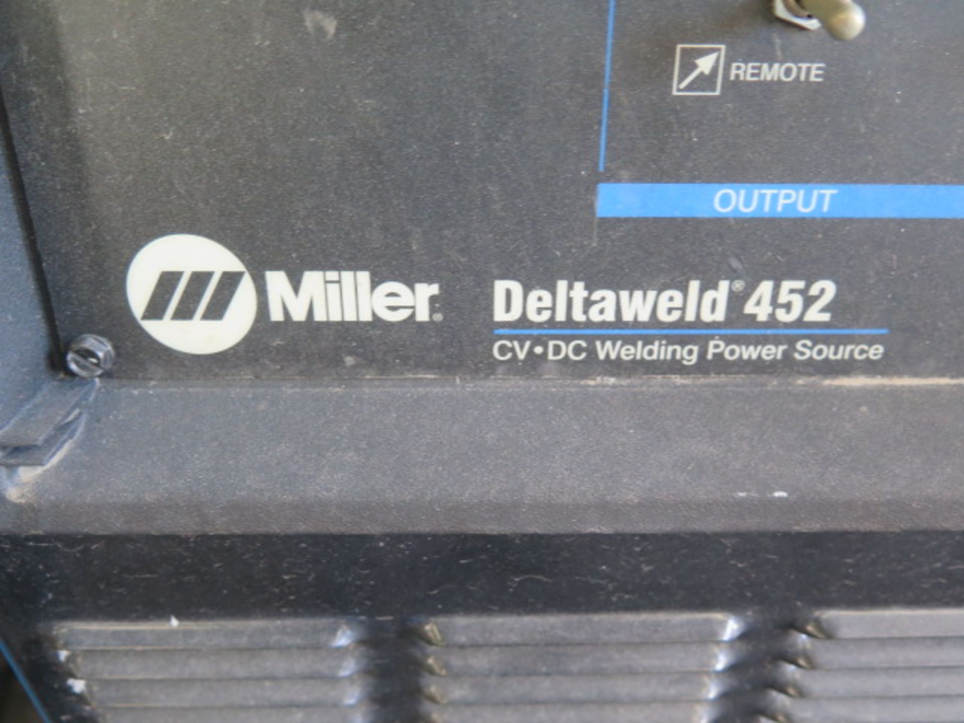 Miller Deltaweld 452 CV-DC Arc welding Power Source s/n MG040055C w/ Miller 70-Series Wire Feeder - Image 4 of 8