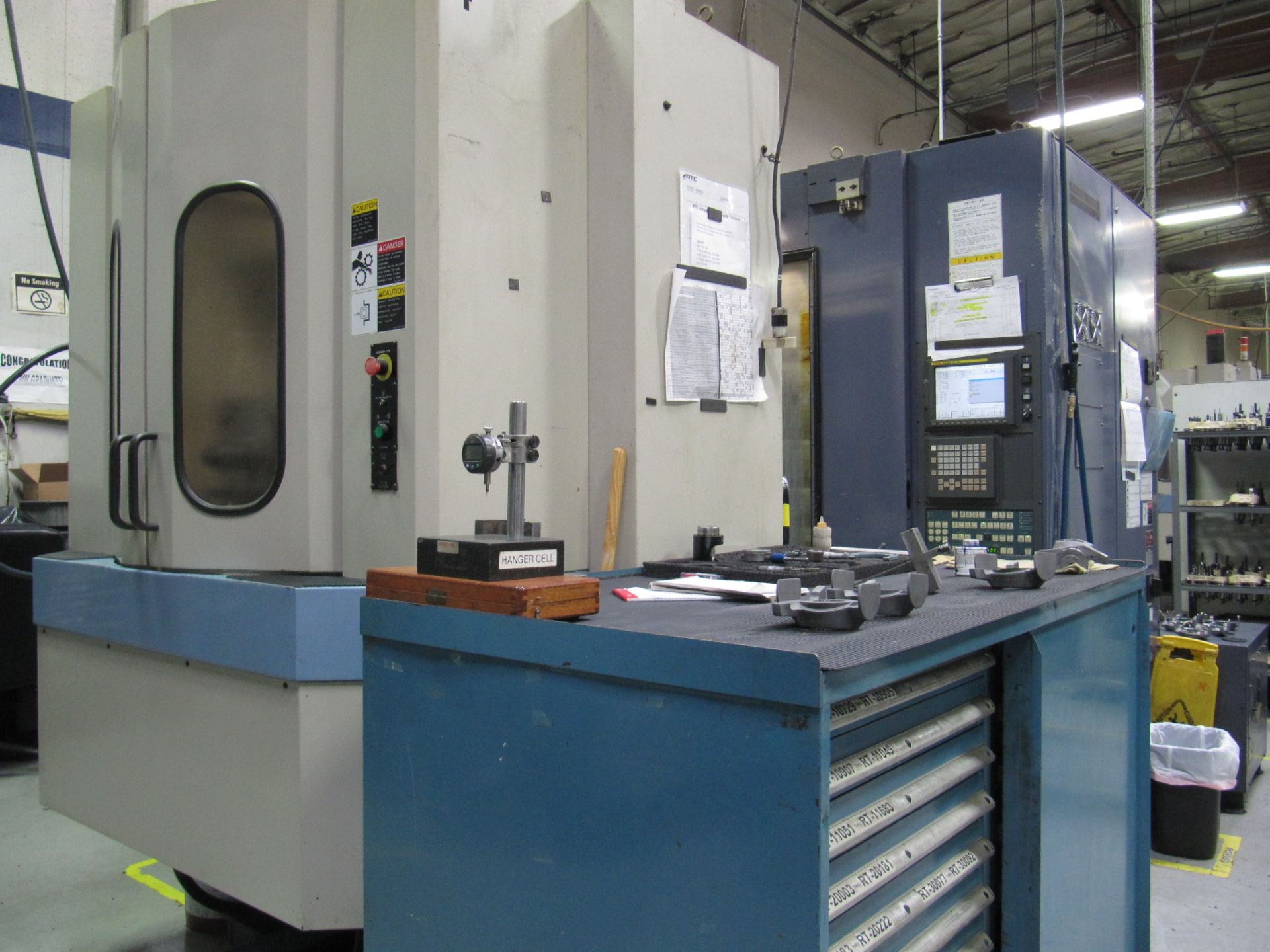 OKK HM-50S 4-Axis 2-Pallet CNC Horizontral Machining Center s/n 395 w/ Fanuc Series 16i-M Controls