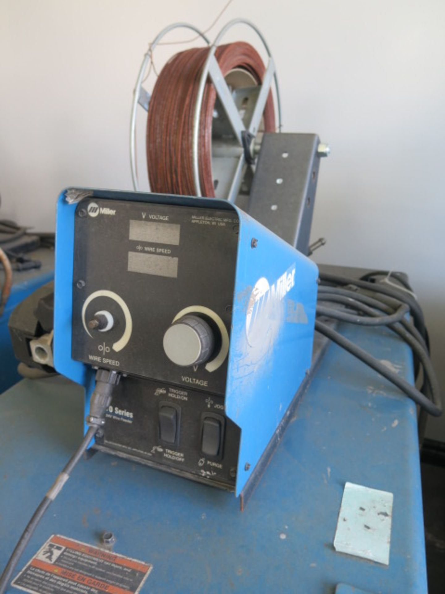 Miller Deltaweld 452 CV-DC Arc welding Power Source s/n MG040055C w/ Miller 70-Series Wire Feeder - Image 6 of 8