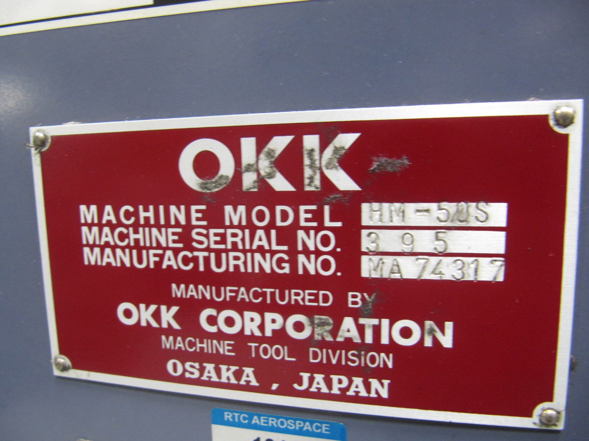 OKK HM-50S 4-Axis 2-Pallet CNC Horizontral Machining Center s/n 395 w/ Fanuc Series 16i-M Controls - Image 14 of 15