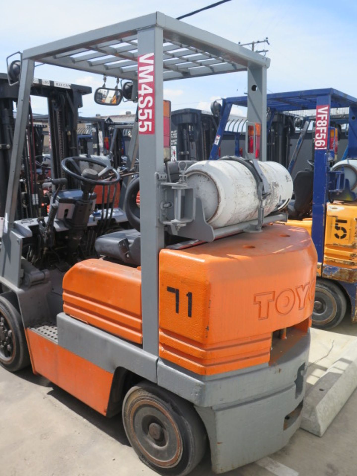 Toyota 5FGC25 5000 Lb Cap LPG Forklift s/n 5FGCU25-84777 w/ 3-Stage Mast, 169" Lift Height, - Image 3 of 12