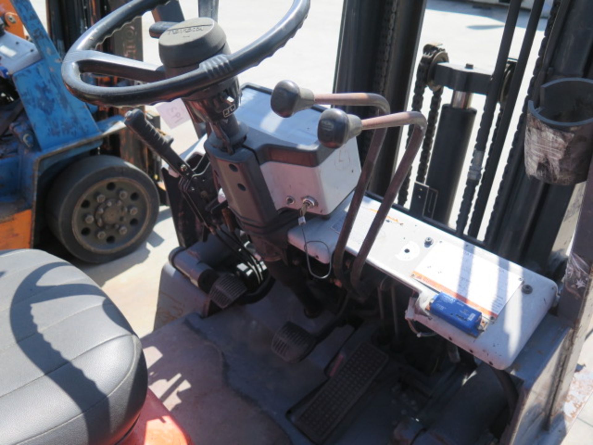 Toyota 5FGC25 5000 Lb Cap LPG Forklift s/n 85256 w/ 3-Stage Mast, 185" Lift Height, Cushion Tires, - Image 10 of 12