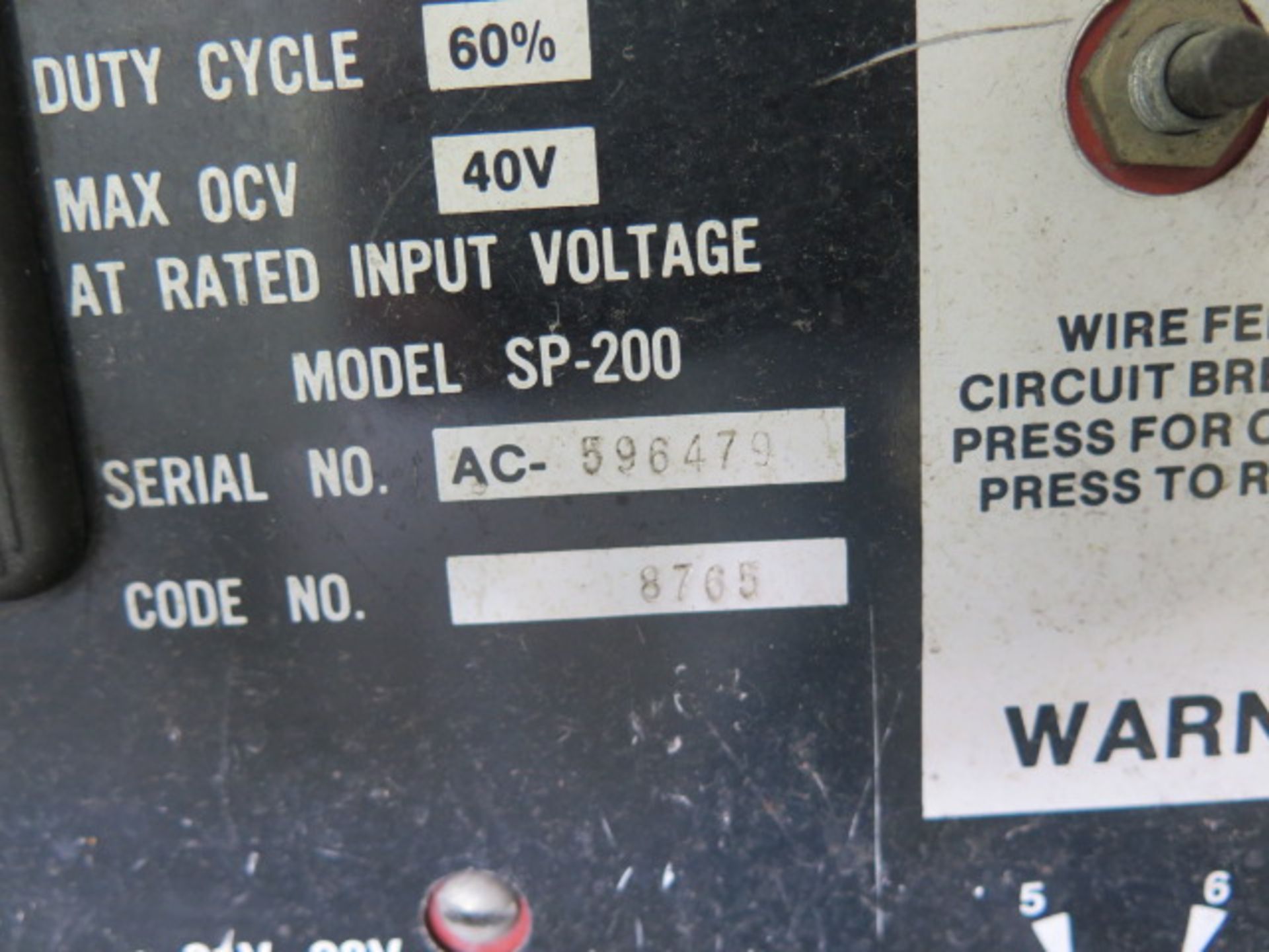 Lincoln Idealarc SP-200 Arc Welding Power Source s/n AC-596479 - Image 8 of 8