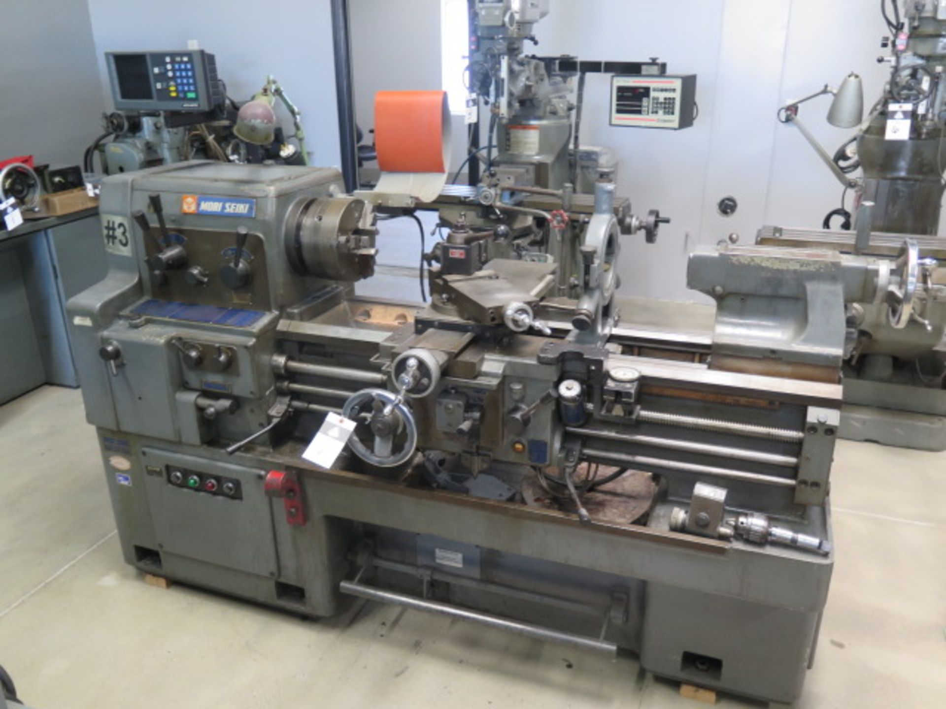 Mori Seiki MS-850G 16” x 36” Geared Head Gap Bed Lathe s/n 11721 w/ Acu-Rite Programmable DRO, 32- - Image 2 of 22