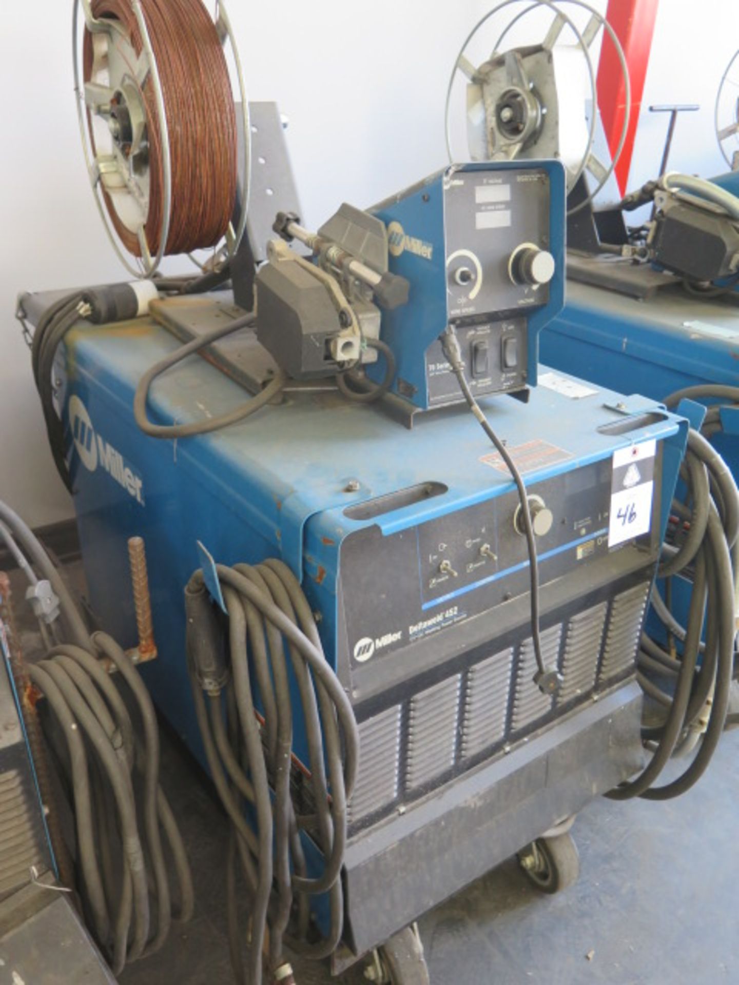 Miller Deltaweld 452 CV-DC Arc welding Power Source s/n MG040055C w/ Miller 70-Series Wire Feeder - Image 3 of 8