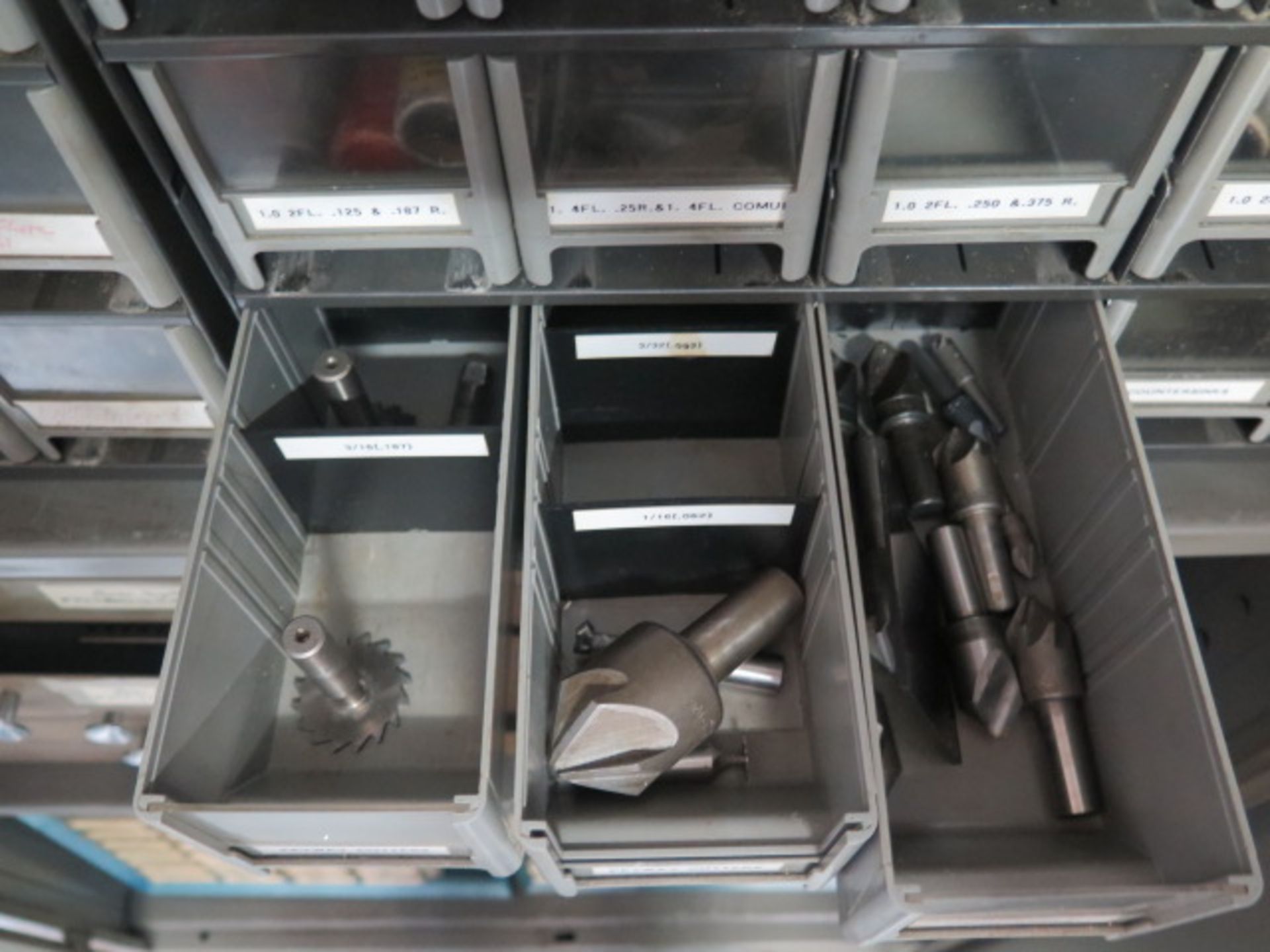 Storage and Parts Cabinets w/ Endmills, Radius Cutters, Key-Slot Cutters, Slitting Saws, Center - Image 6 of 9