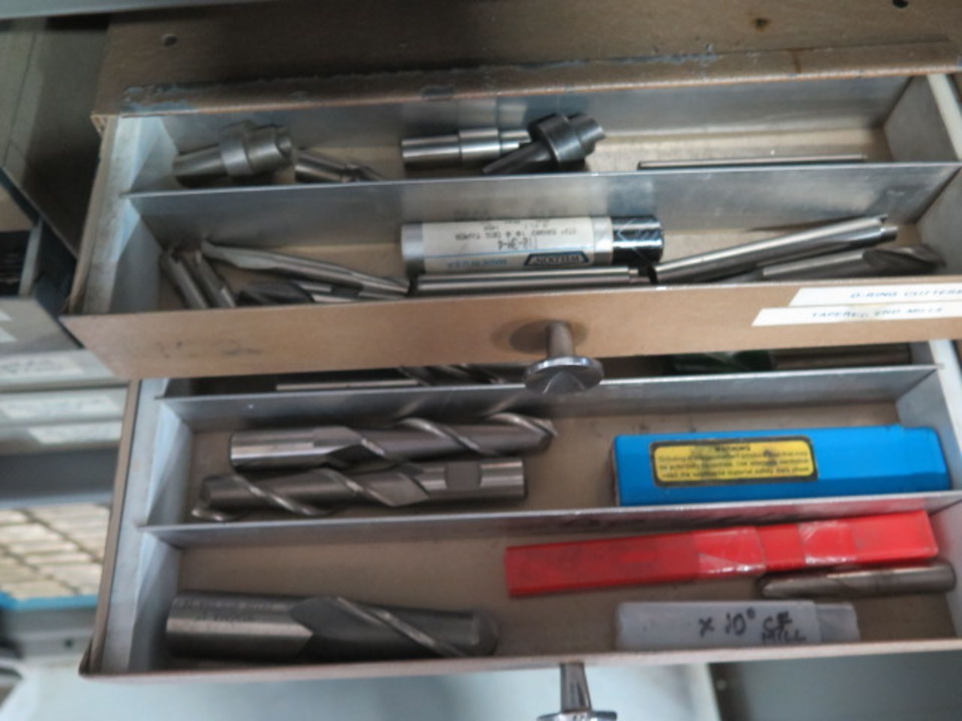 Storage and Parts Cabinets w/ Endmills, Radius Cutters, Key-Slot Cutters, Slitting Saws, Center - Image 4 of 9