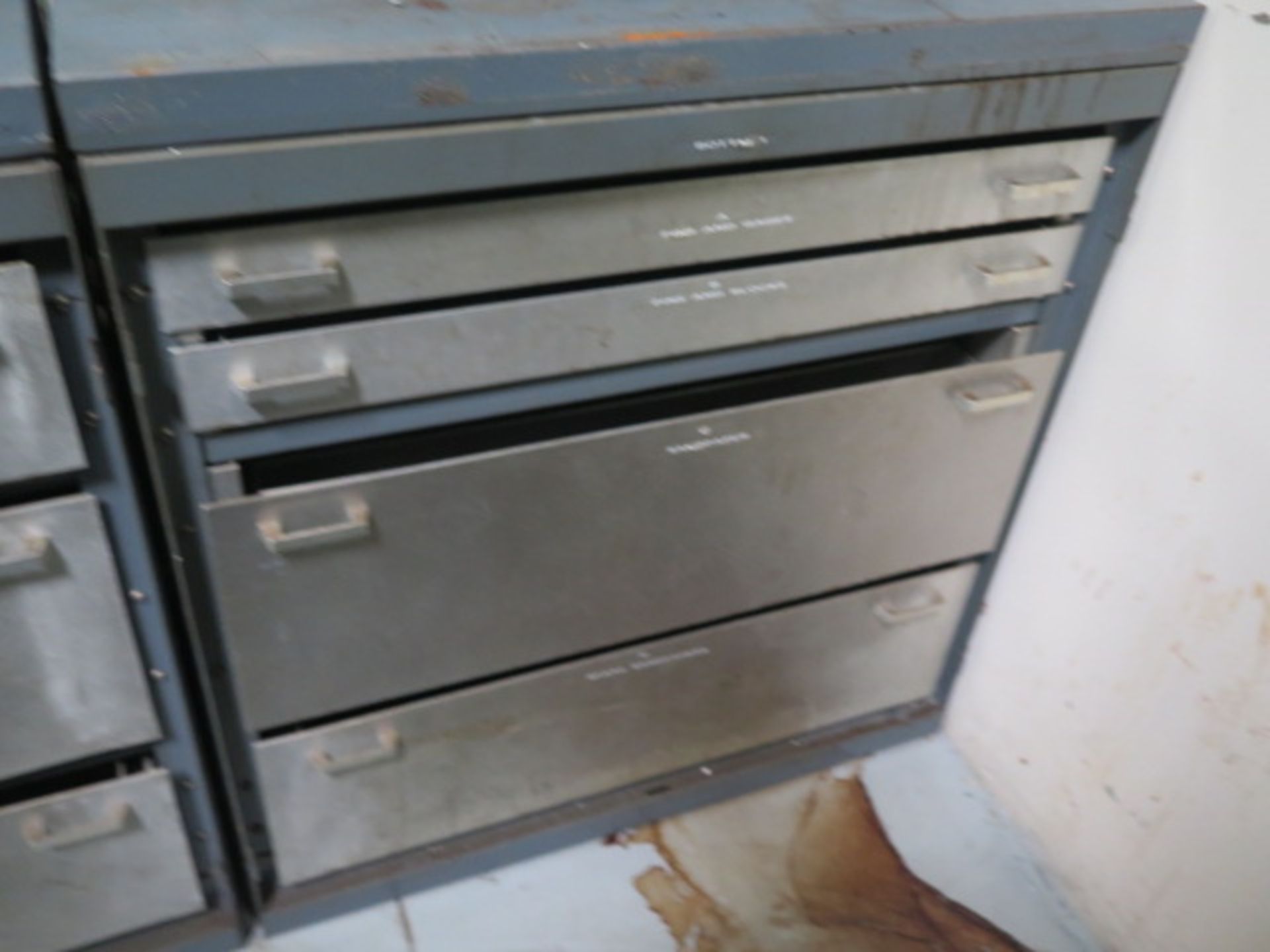 Storage Cabinets (4) w/ Shim Stock, Electrical and Machine Parts - Image 4 of 5