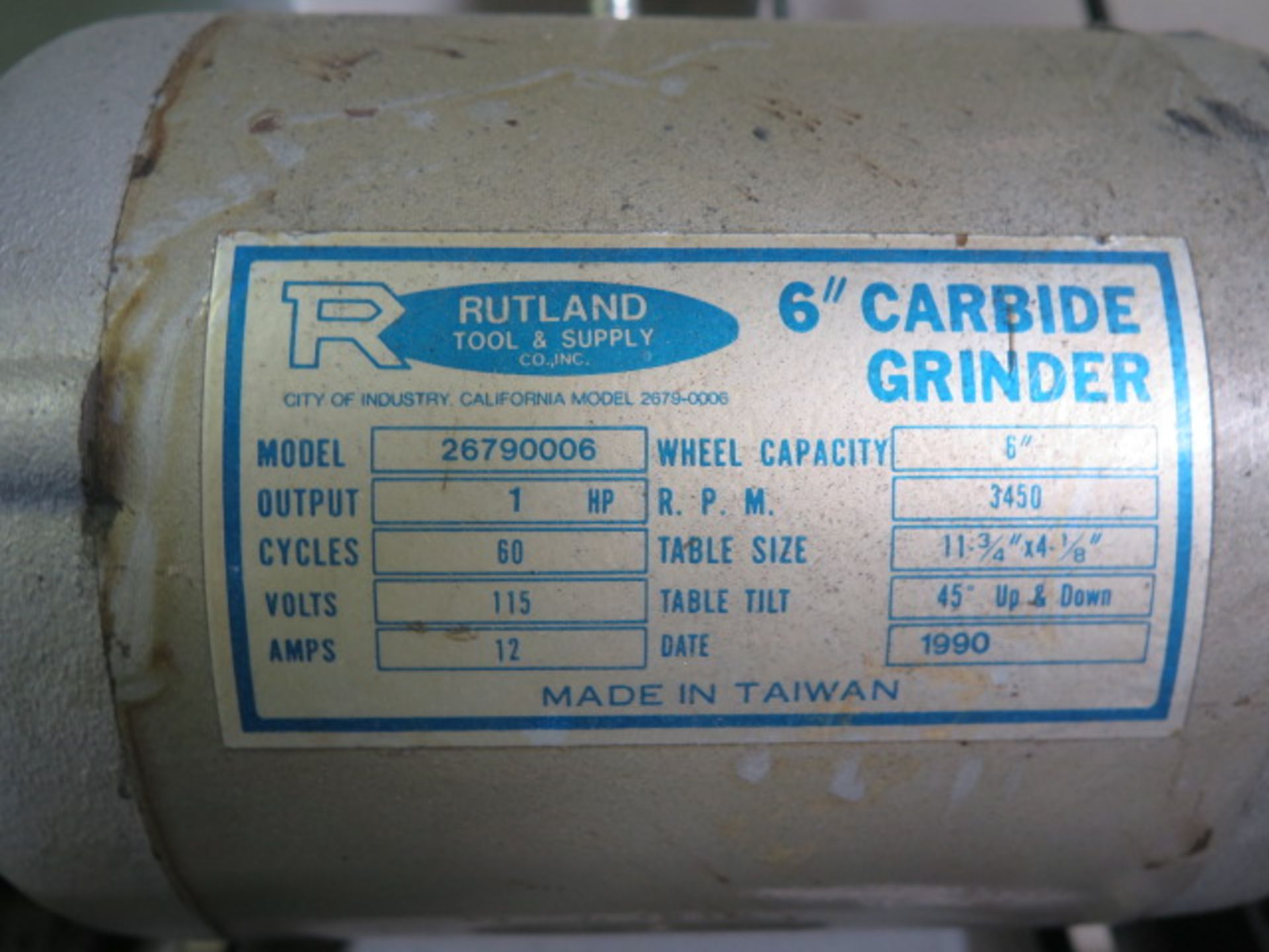 Rutland 6” Pedestal Carbide Tool Grinder - Image 5 of 5
