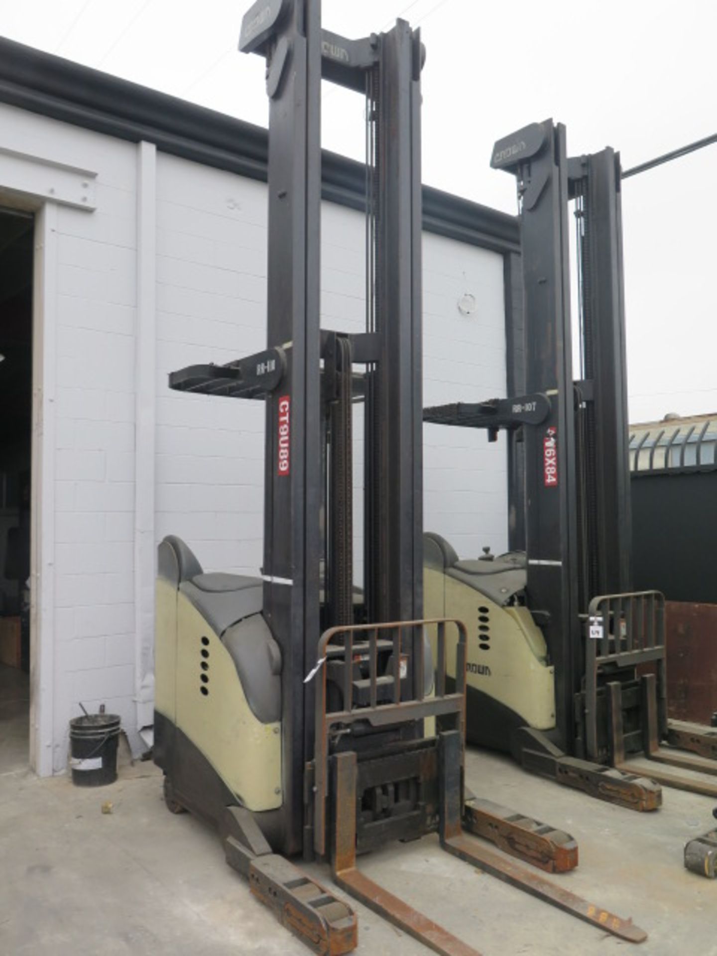 Crown RR5060S-45 4500 Lb Cap Stand-In Electric Narrow Aisle Single Reach Forklift, SOLD AS IS