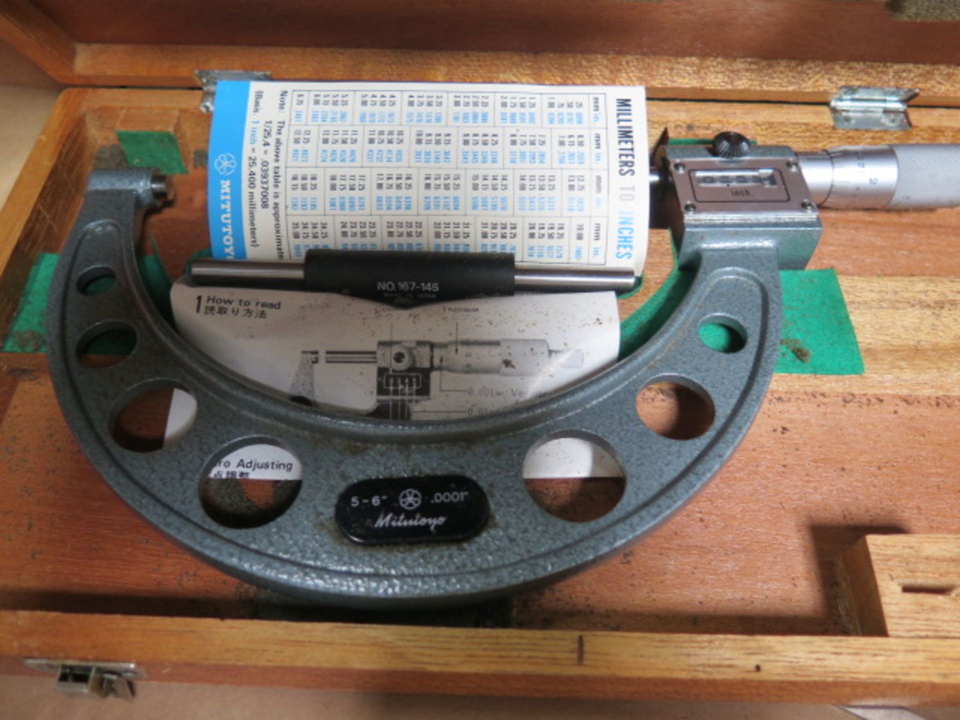 VIS 0-1" Indicating OD Mic, Mitutoyo 4"-5" and 5"-6" OD Mics, Starrett 1"-2" 28-32 Pitch Mic - Image 4 of 6