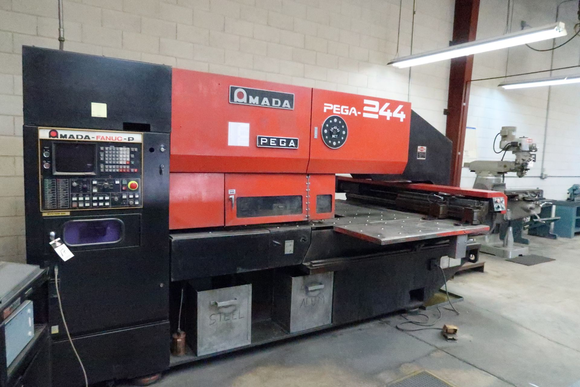 1986 Amada PEGA 244 CNC Punch, Thick turret, 20 stations (2) auto index. This Item is Sold AS IS. - Image 4 of 13