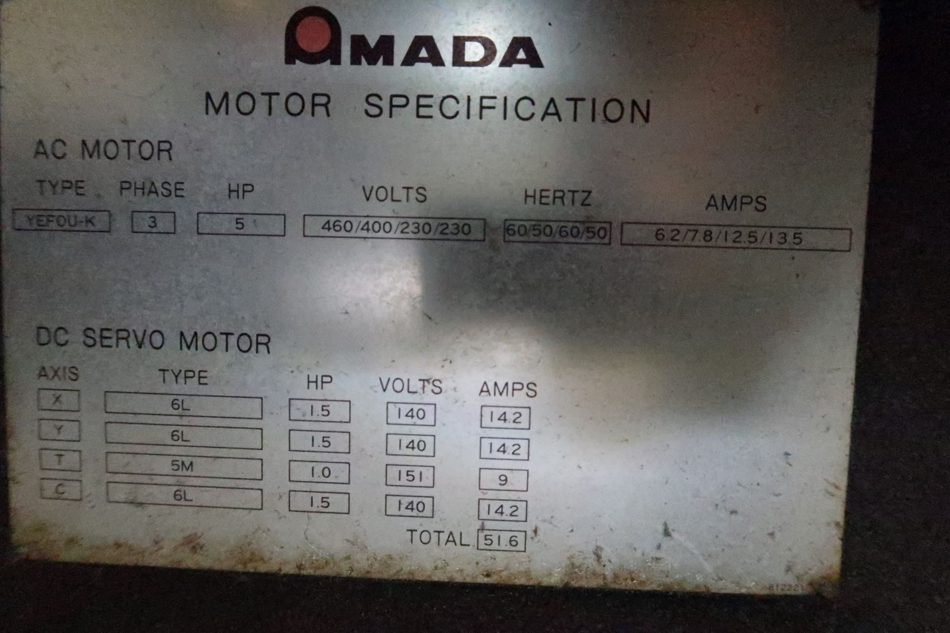 1986 Amada PEGA 244 CNC Punch, Thick turret, 20 stations (2) auto index. This Item is Sold AS IS. - Image 12 of 13