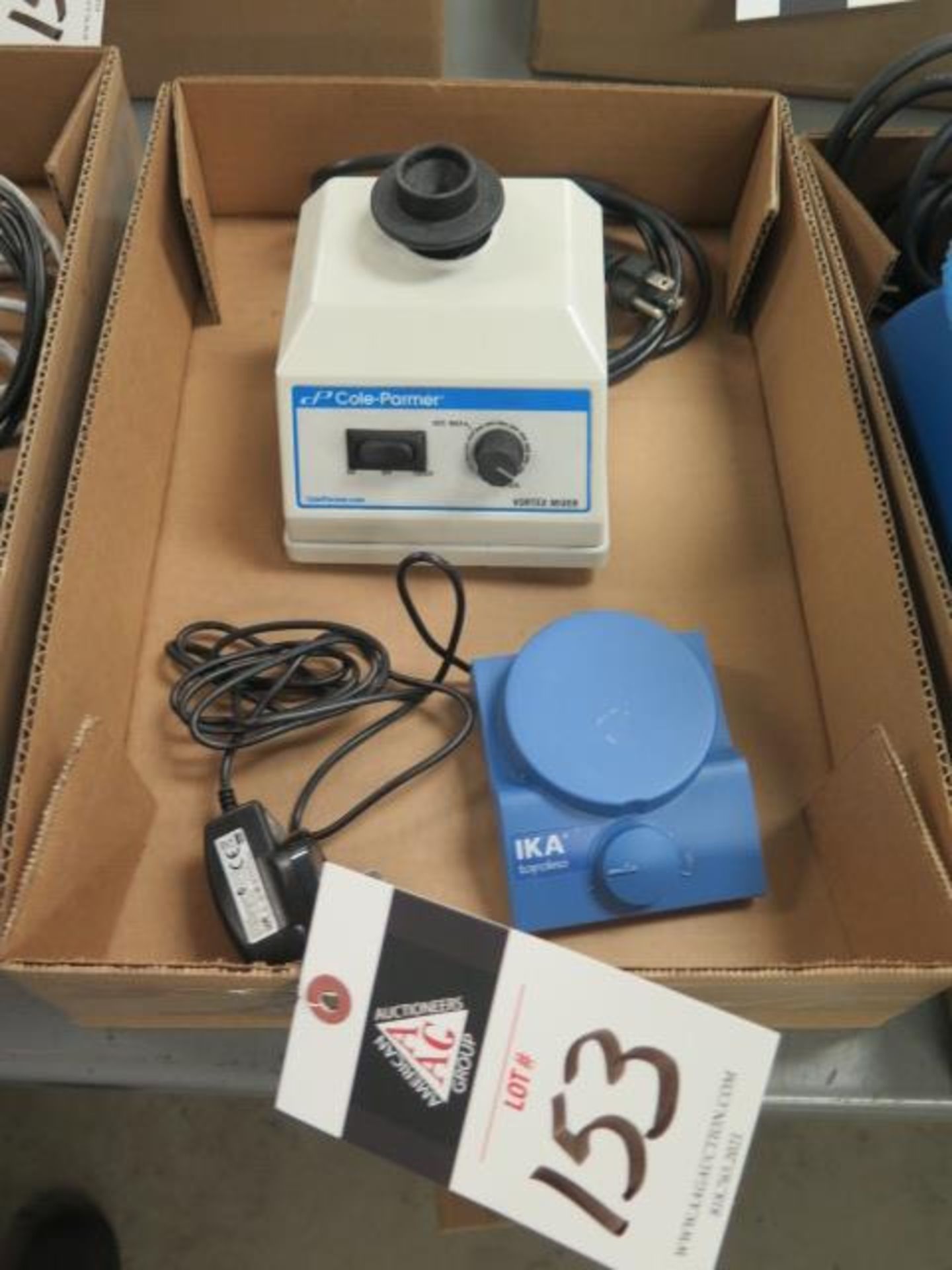 Cole-Parmer Virtex Mixer and IKA Topolino Stirrer, SOLD AS IS AND WITH NO WARRANTY