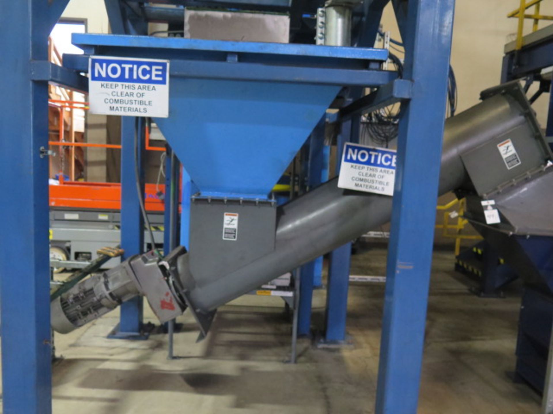 Incline Auger Conveyor and Hopper, SOLD AS IS AND WHERE IS WITH NO WARRANTY