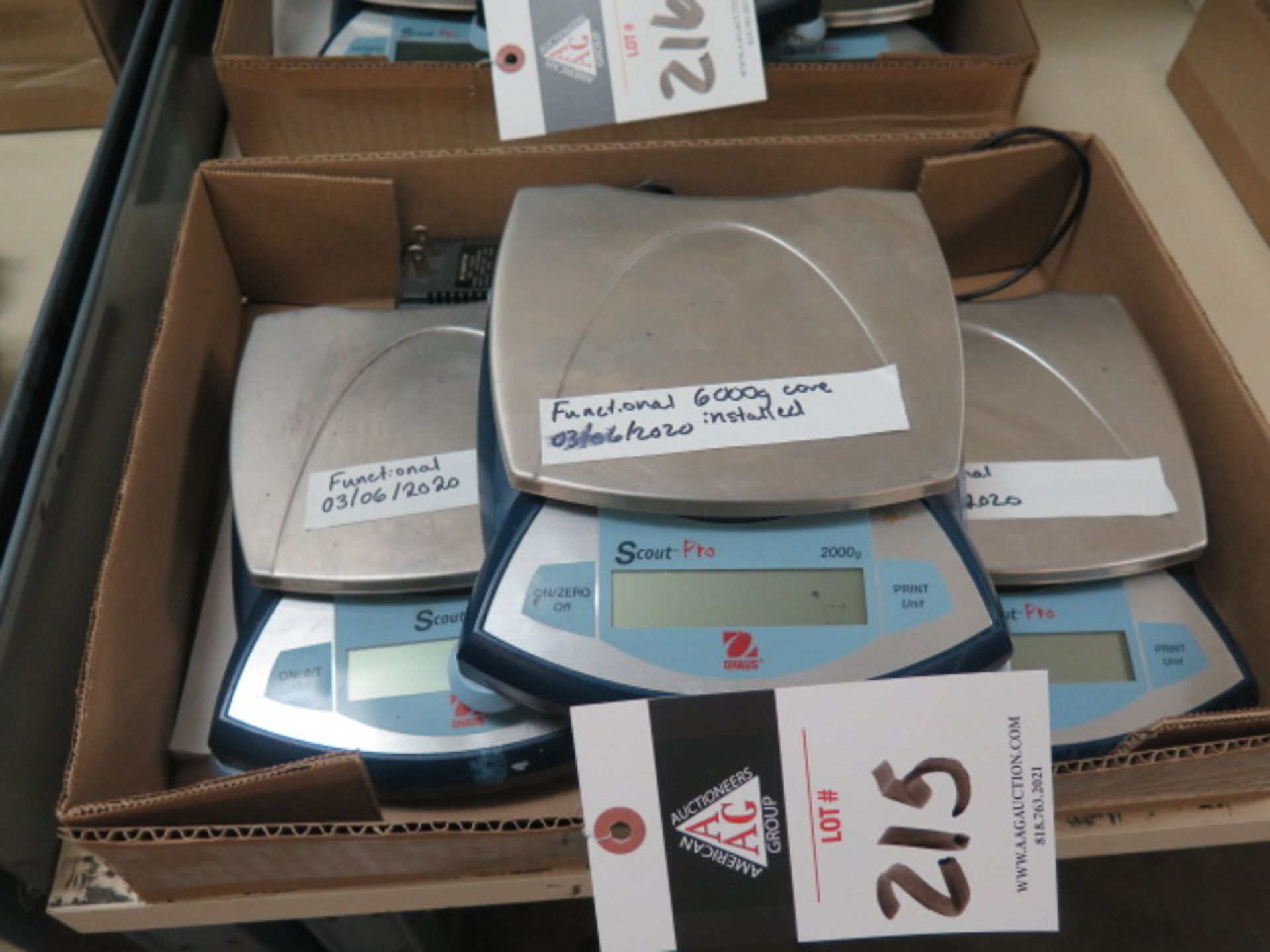 Ohaus ScoutPro SP2001 2000g Digital Scales (3), SOLD AS IS AND WITH NO WARRANTY