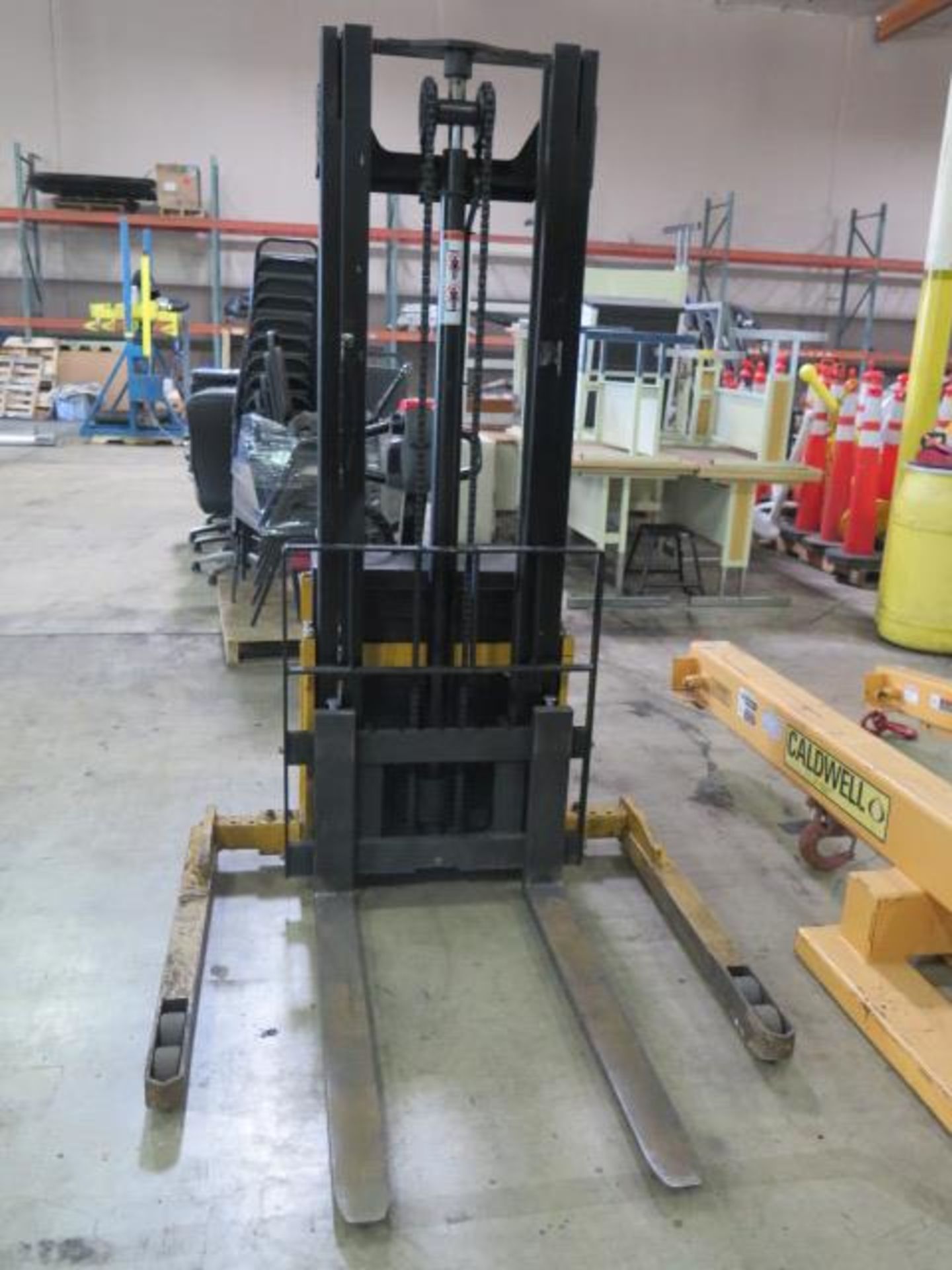 Big Joe PDS-25-150 2500 Lb Walk-Behind Electric Pallet Mover s/n S294052 w/ 130” Lift SOLD AS IS - Image 2 of 8