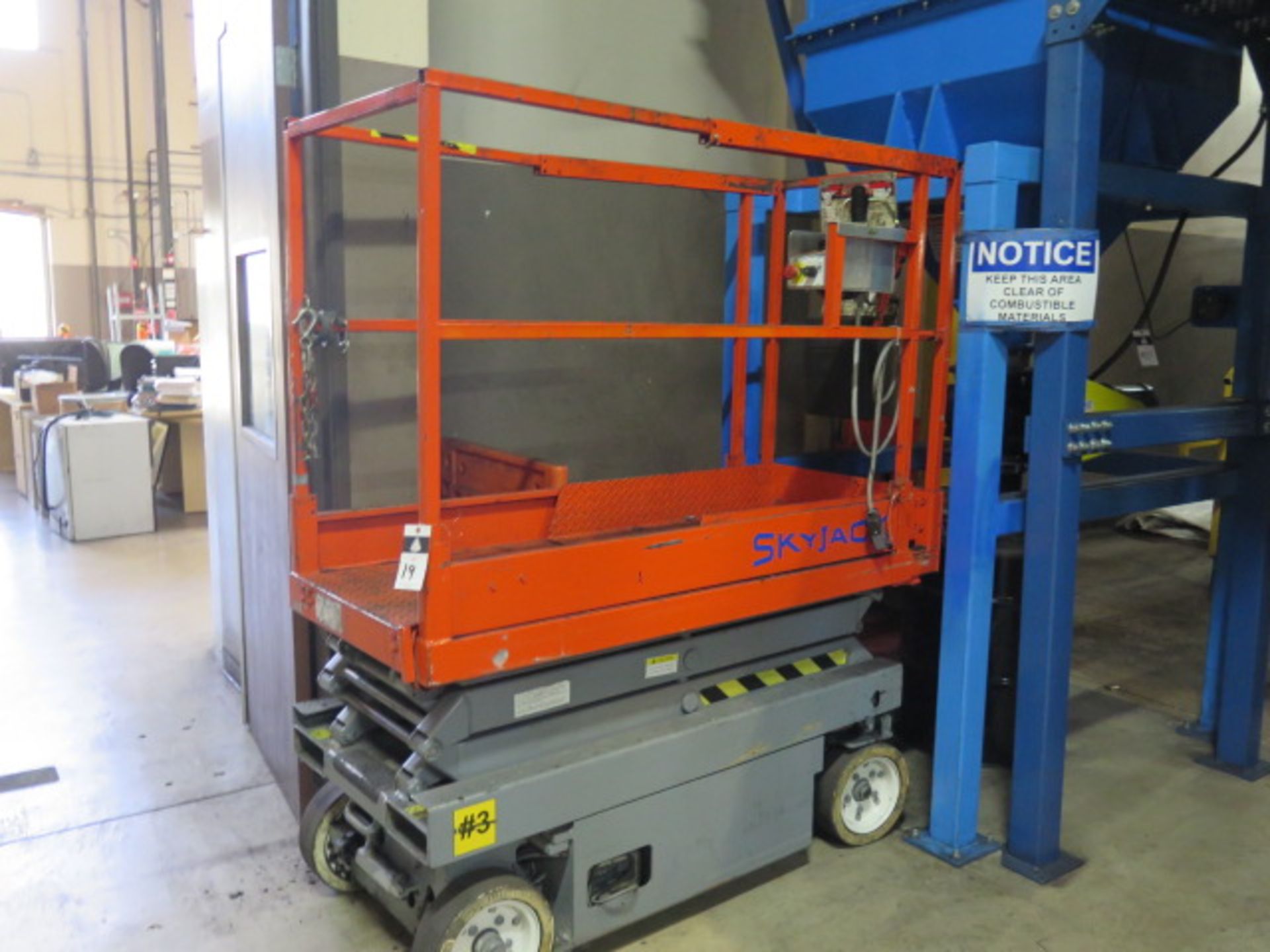 Skyjack SJM 3015 15’ Platform Scissor Lift s/n 16994, SOLD AS IS WITH NO WARRANTY