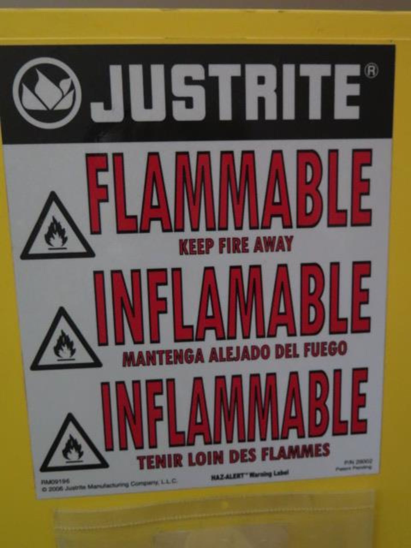 Justrite Flammables Storage Cabinet, SOLD AS IS AND WITH NO WARRANTY - Image 4 of 4