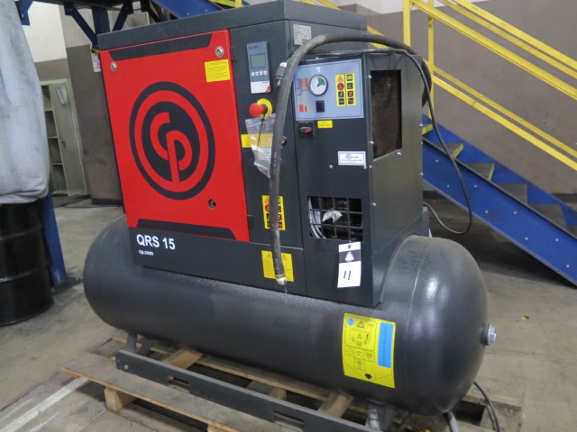 2017 Chicago Pneumatic QRS15 15Hp Rotary Air Compressor s/n ITJ087357 w/ Built-In Dryer, SOLD AS IS - Image 3 of 9