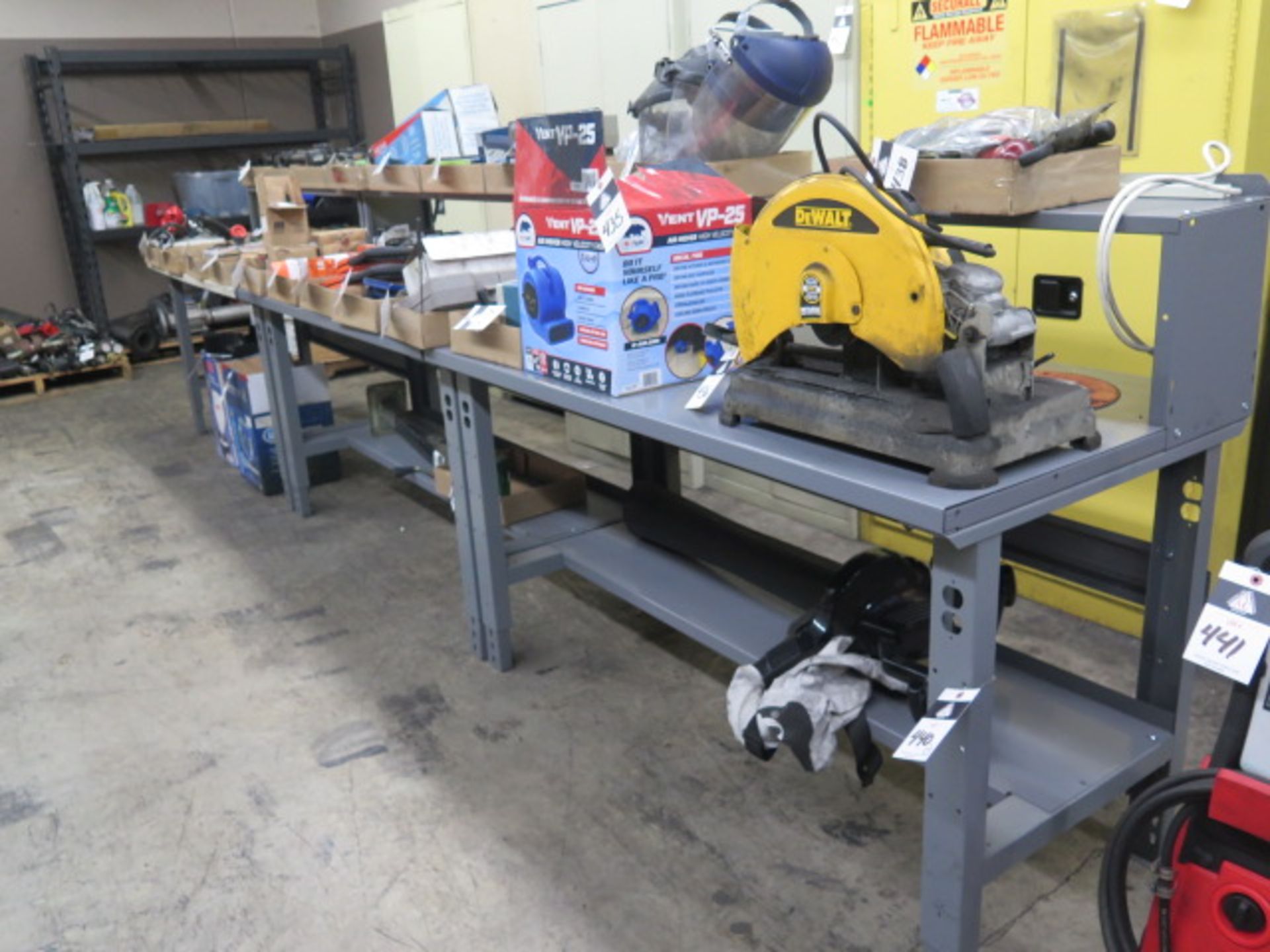 Steel Work Benches (3) w/ Risers