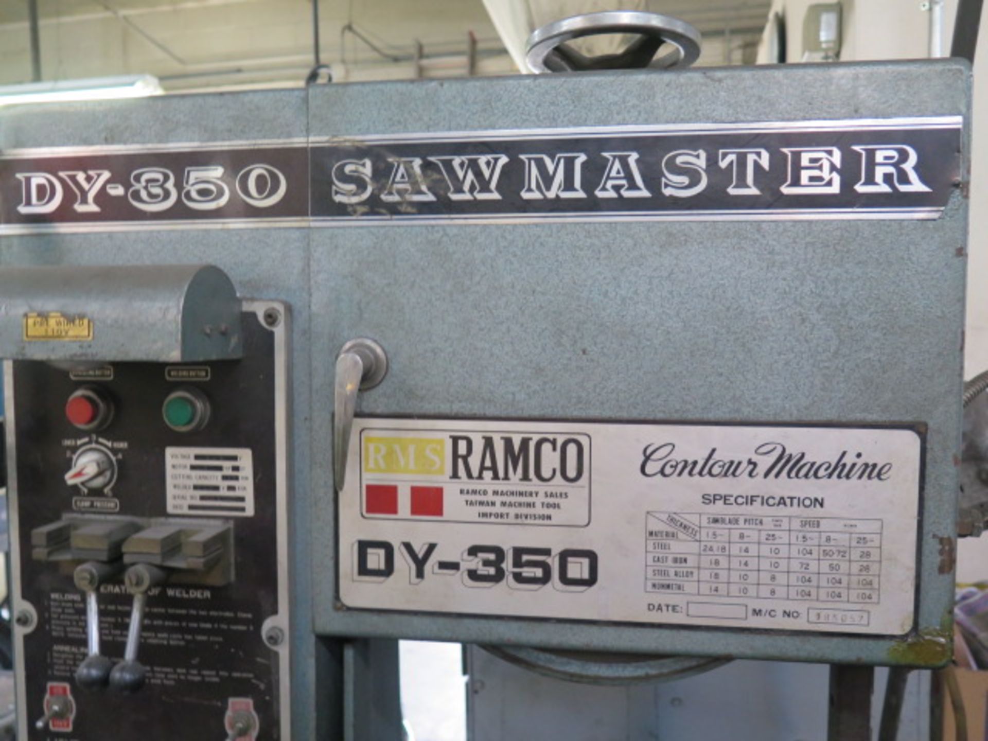 Ramco SawMaster DY-350 14" Vertical Band Saw s/n 885057 w/ Blade Welder, SOLD AS IS AND NO WARRANTY - Image 3 of 7