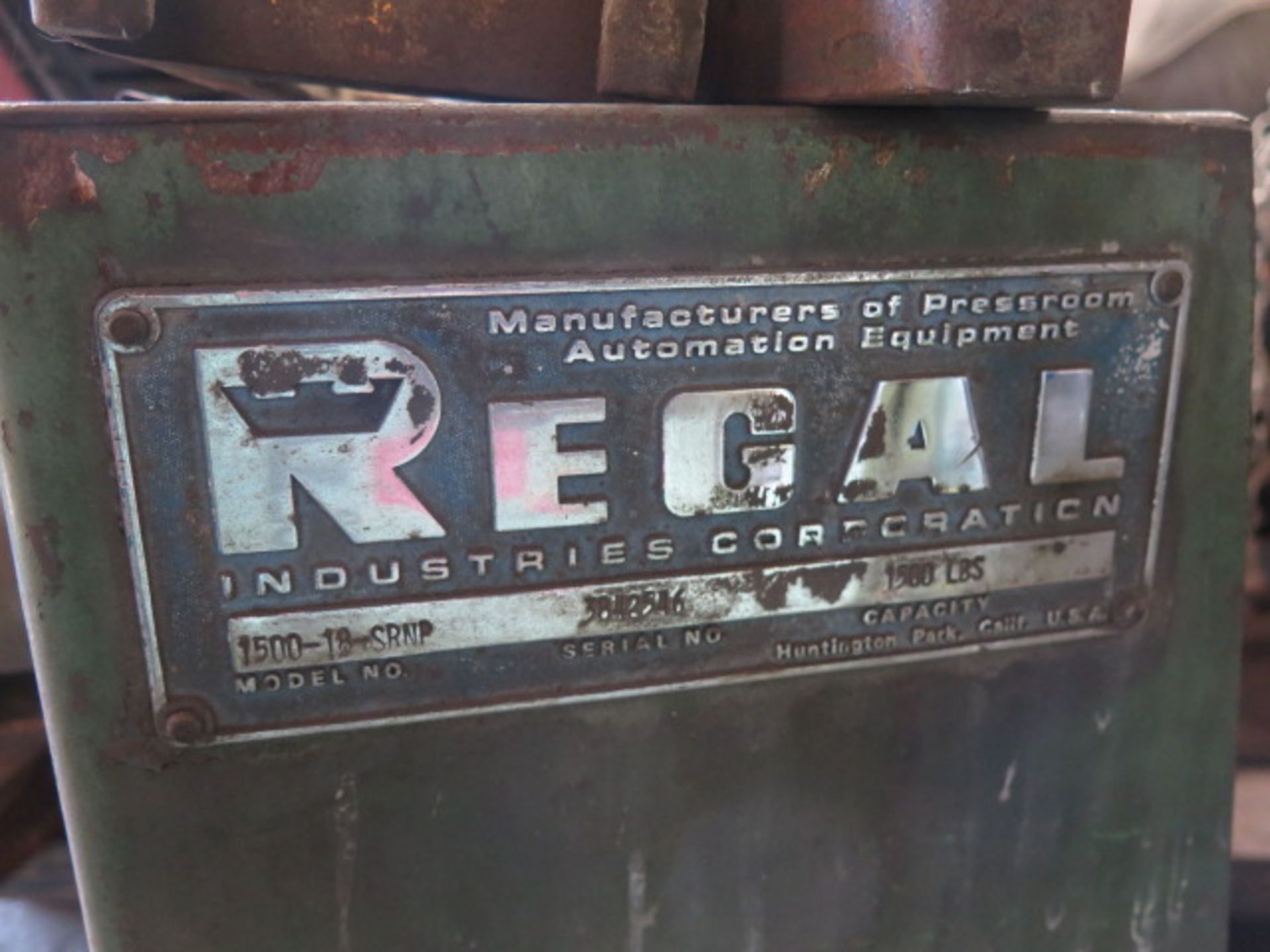 Regal mdl. 1500-18-SRNP 1500 Lb Cap Coiler s/n 3842546 (SOLD AS-IS AND WITH NO WARRANTY) - Image 4 of 4