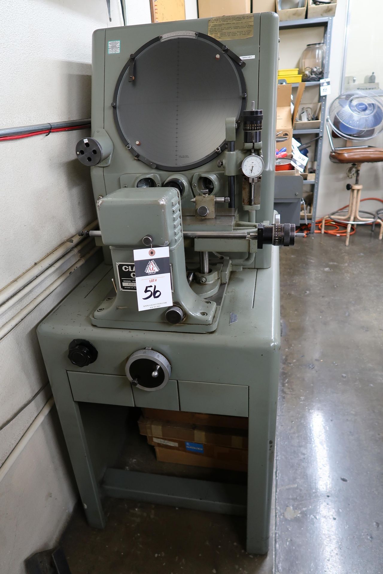 Clausing Covel mdl. 4301 14" Optical Comparator s/n 14B-3340 w/ Micrometer Readouts, Surface and