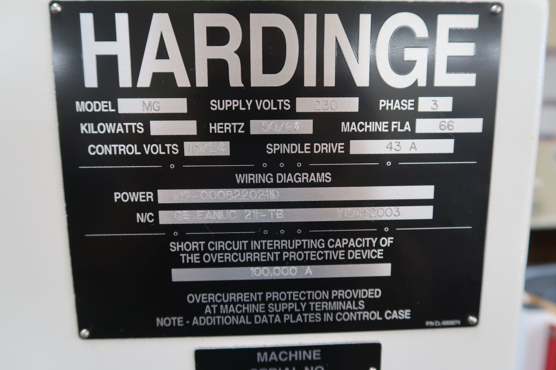 2003 Hardinge mdl. MG Conquest GT27 SP CNC Cross Slide Gang Tool lathe s/n MG-102 SOLD AS IS - Image 13 of 21