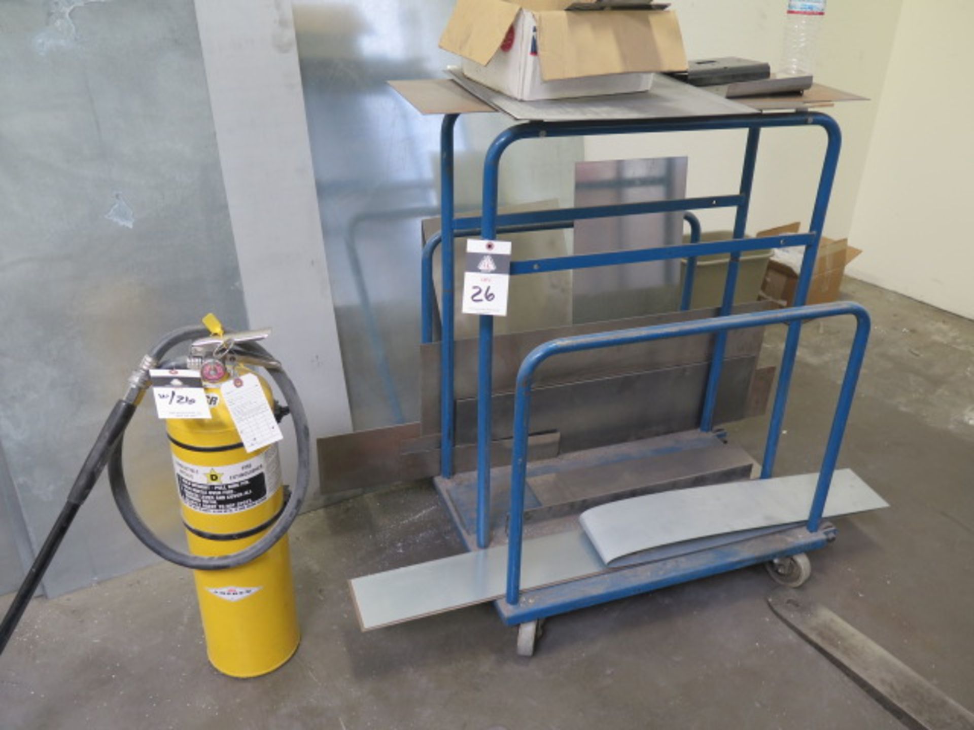 Type "D" Combustable Metals Fire Extinguisher and Sheet Stock Cart