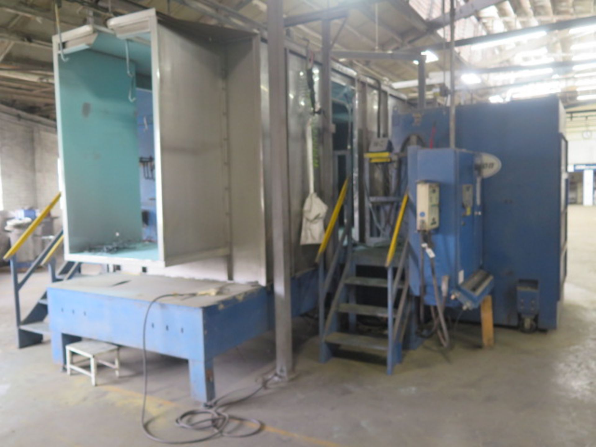 Nordson CK-05 Powder Coating System w/ 20’W x 25’L x 9’6”H Booth, (14) 13” Dia x 36”L Primary