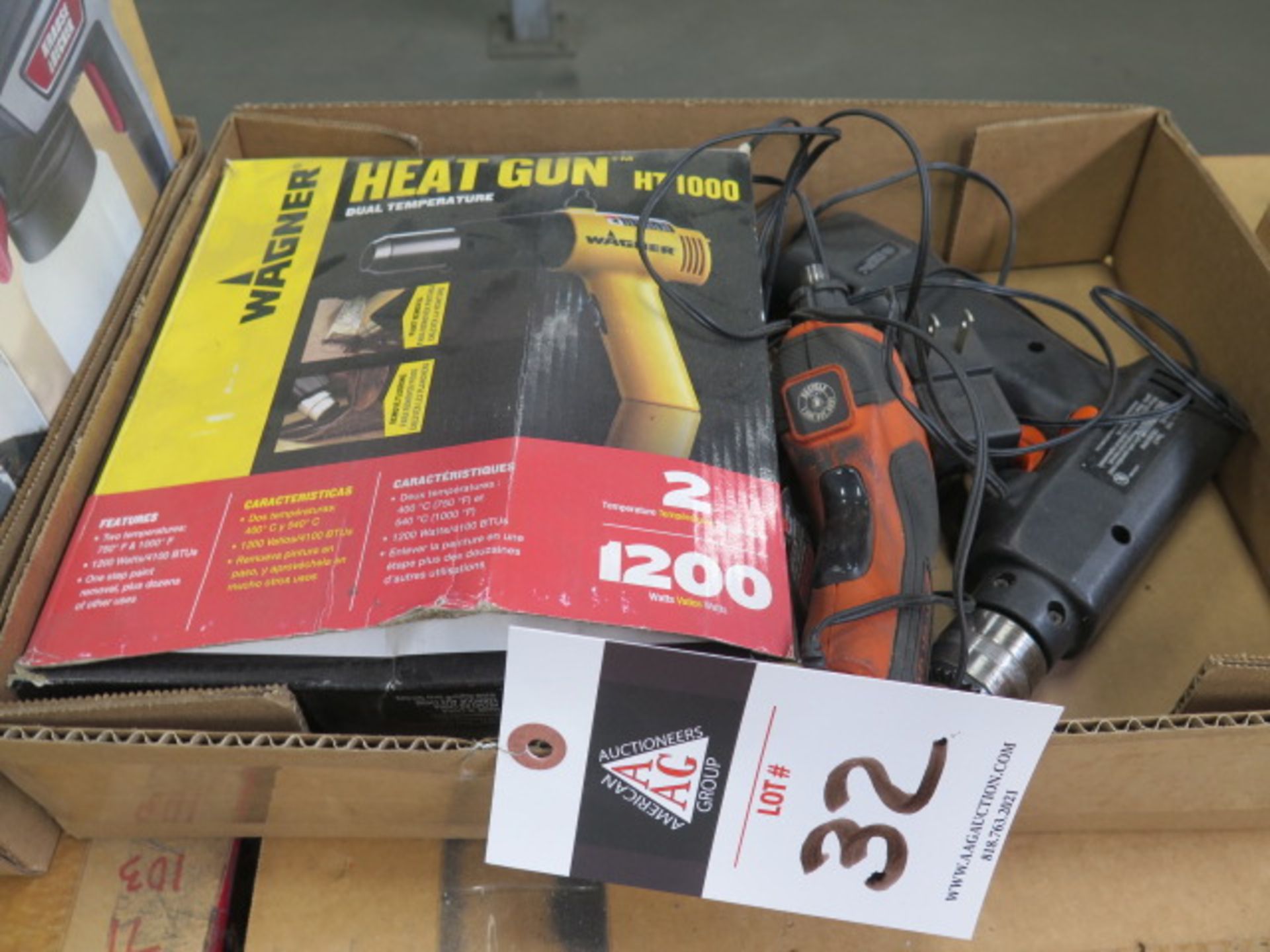 Heat Gun and Cordless Drills (3) (SOLD AS-IS - NO WARRANTY)