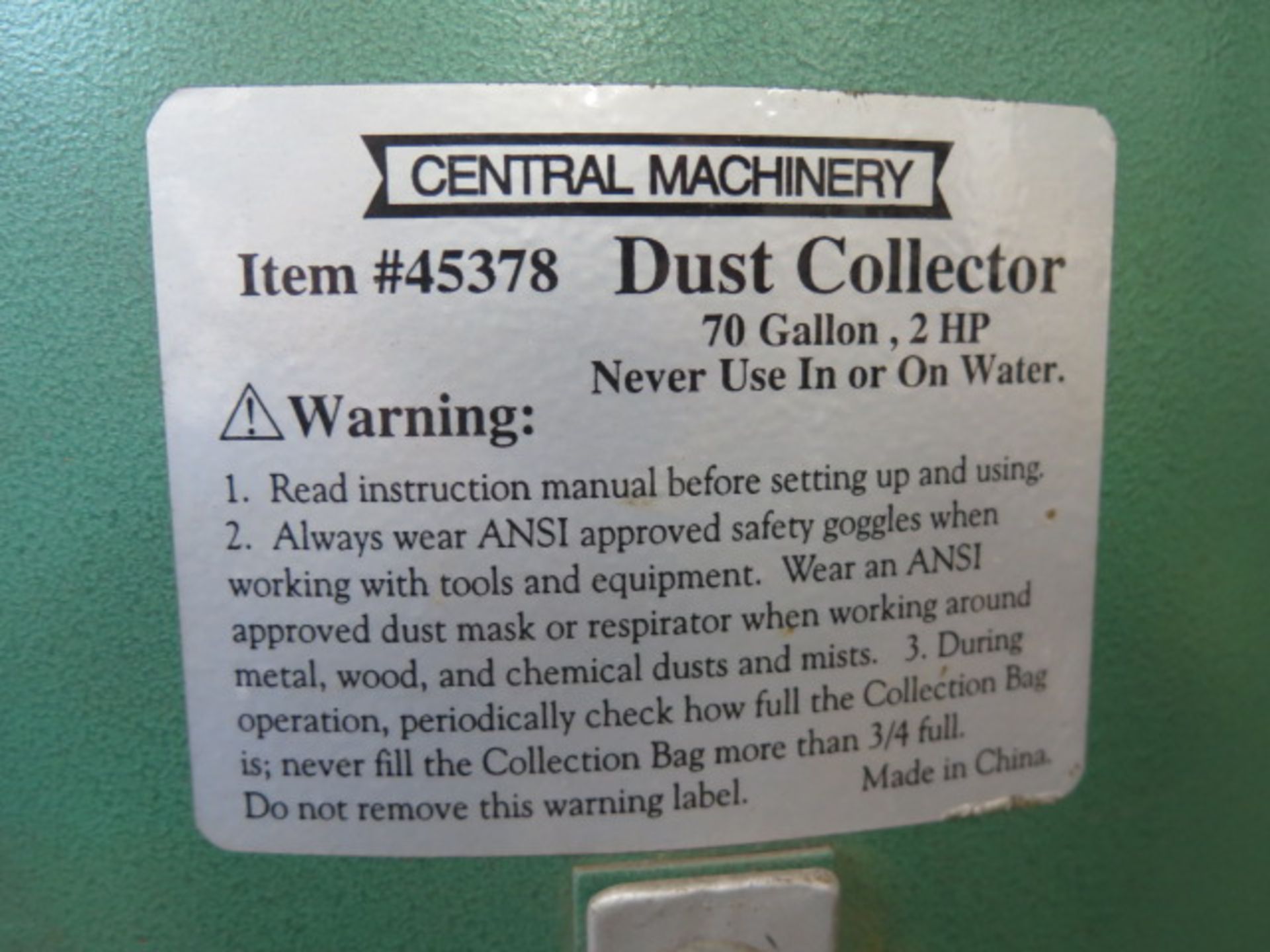 Central Machinery 2Hp Dust Collectors (2) (SOLD AS-IS - NO WARRANTY) - Image 4 of 4