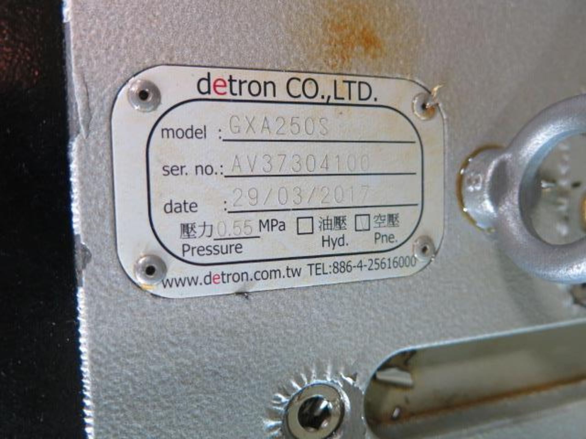 2017 Detron GXA250S 4th Axis 10” Rotary Head with 8” Faceplate Center and Standard Center (SOLD AS- - Image 4 of 9