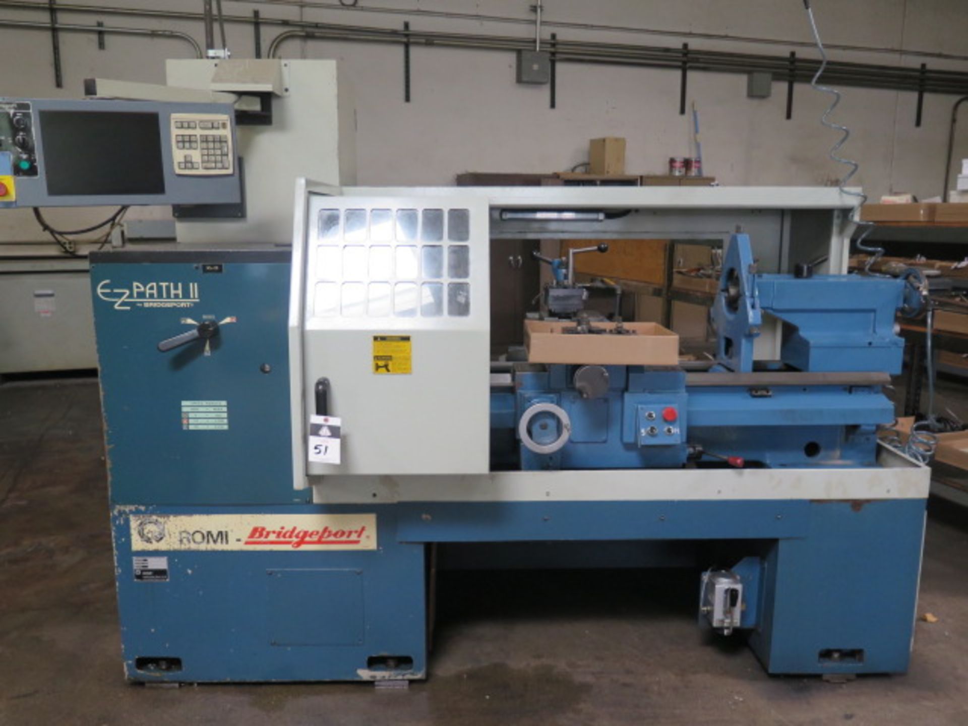 Romi Bridgeport EZ-Path II MS-20 CNC Lathe s/n OV6001709345 w/ EZ-Path CNC Controls, SOLD AS IS